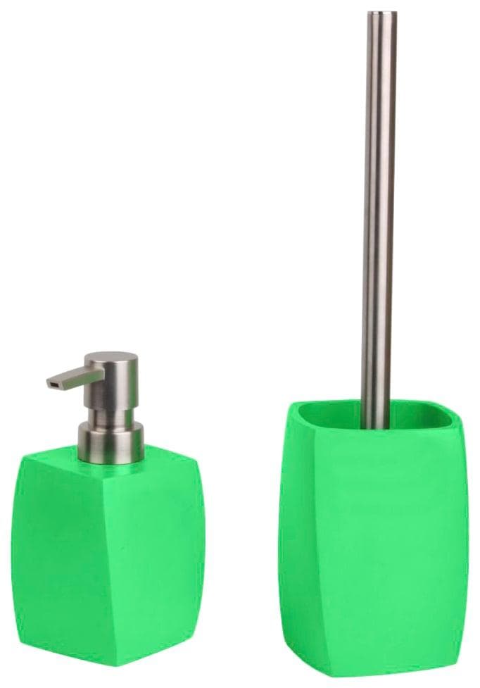 Badaccessoire-Set SANILO "Wave Green" Grün Polyresin Kunststein