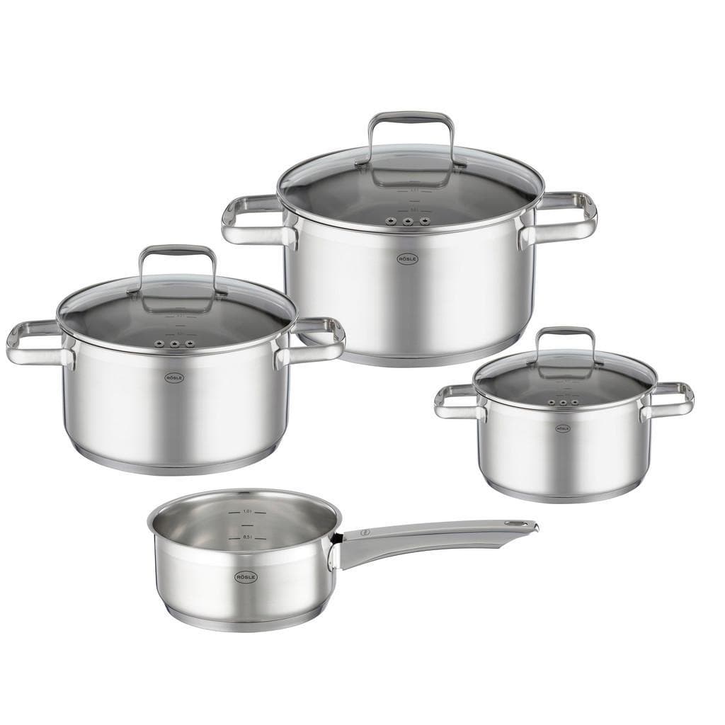 Rösle Kochtopfset Charme Edelstahl 4-teilig 16 cm, 20 cm, 16 cm