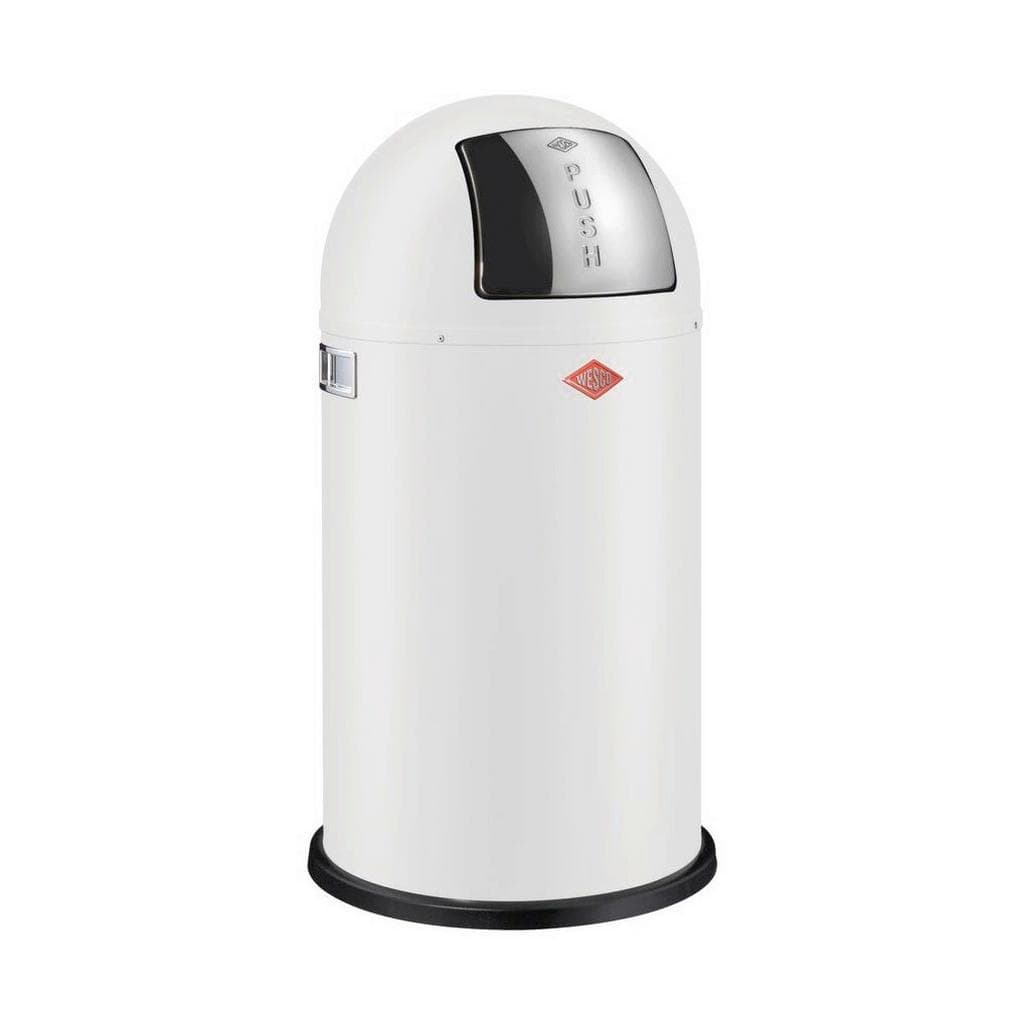Wesco Abfallsammler Pushboy 50 L Weiß Edelstahl
