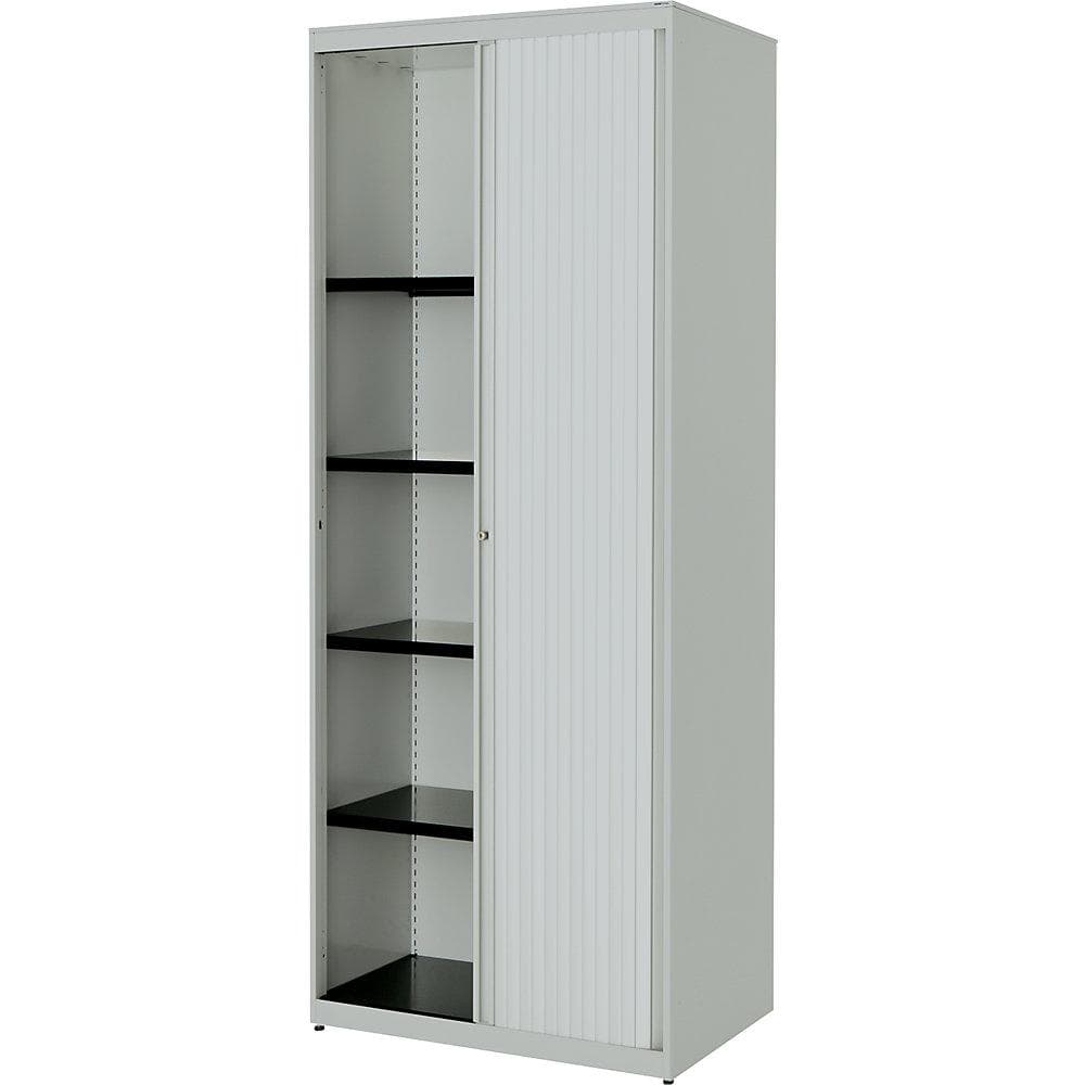 mauser Querrollladenschrank lichtgrau mit 4 Fachböden