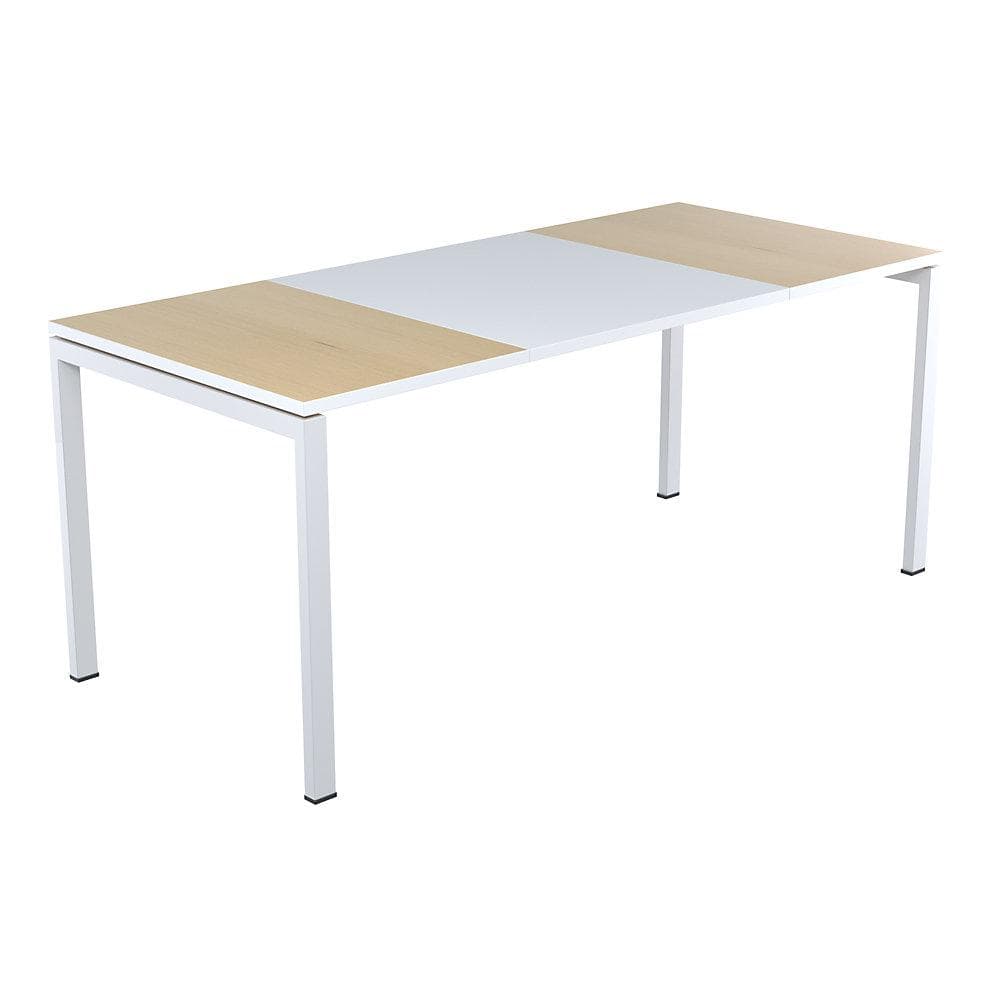 easyDesk Schreibtisch Weiß/Buche 1600mm
