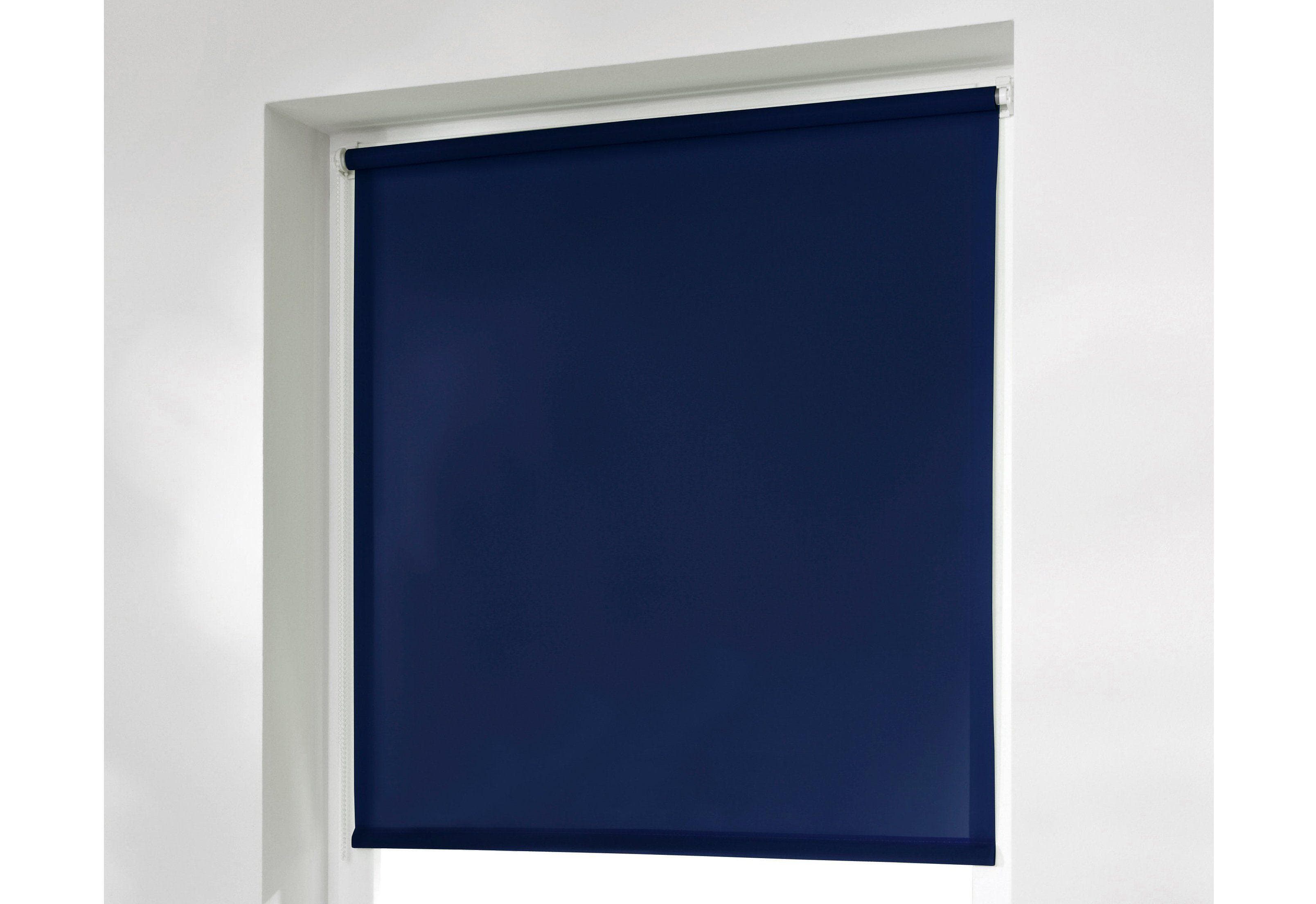 K-Home Seitenzugrollo Thermo Klemmfix-Rollo Blau Polyester