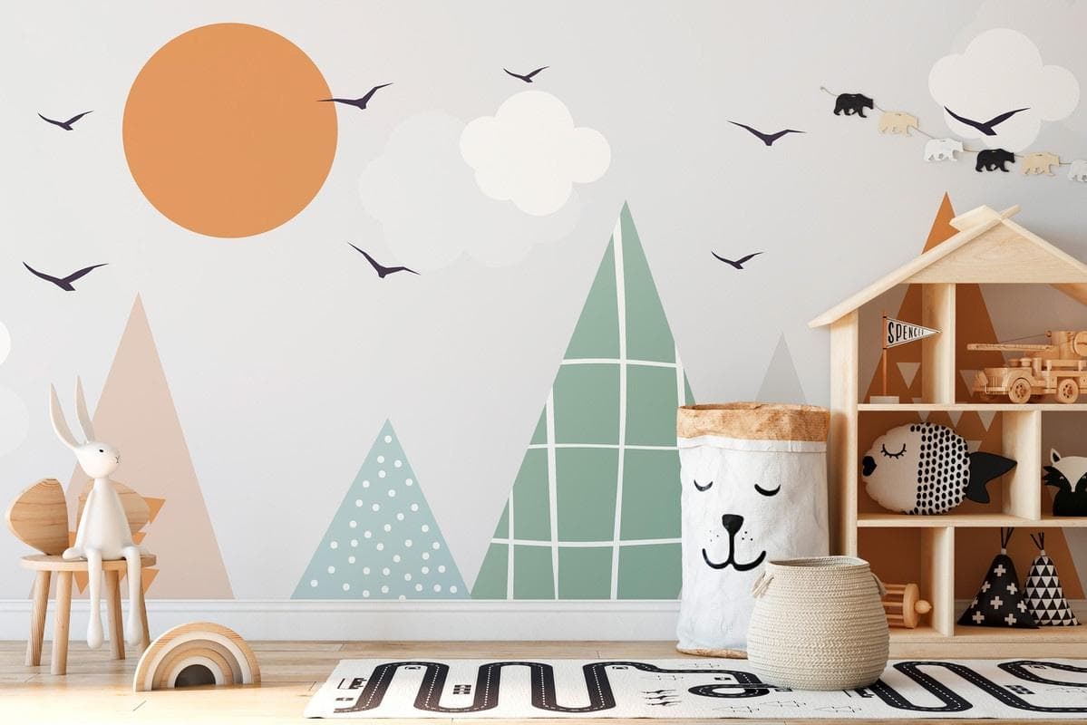 Vliestapete A.S. CRÉATION Berglandschaft-Tapete Grau Grün Braun Geometrisch Beige