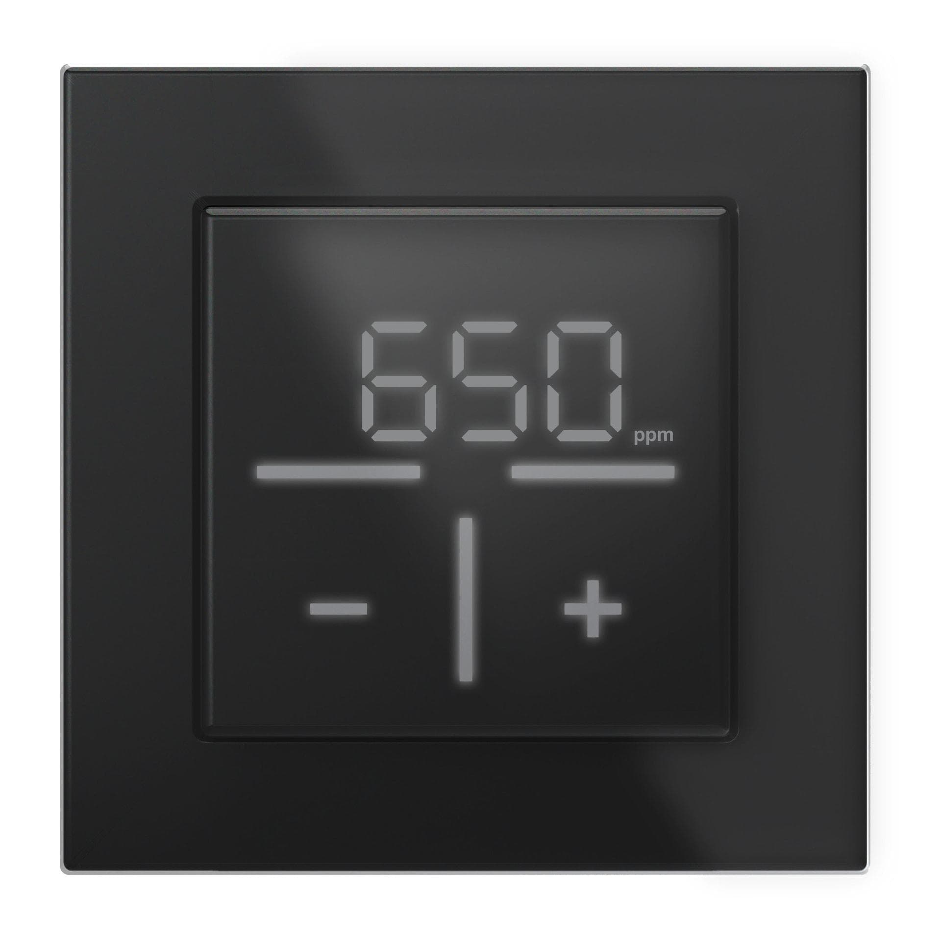 HOMEMATIC IP Glas-Wandthermostat CO2 + Glasrahmen Schwarz
