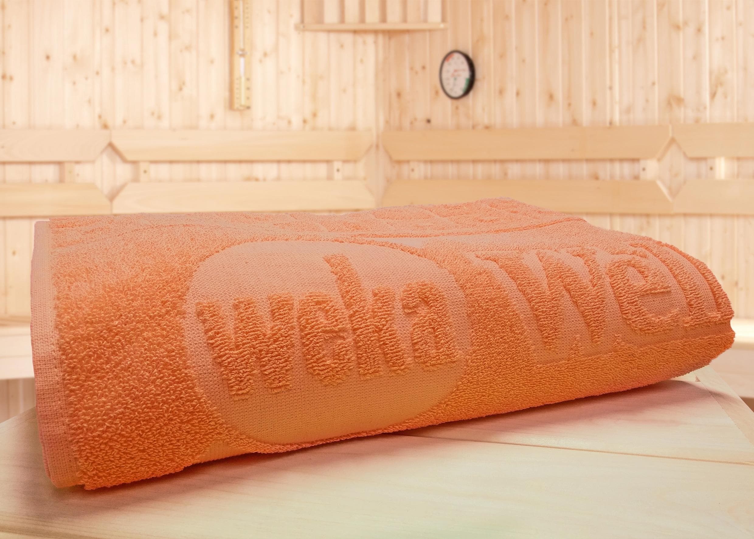 WEKA Mandarin Saunatuch: Kuscheliges Walkfrottee-Handtuch in Orange