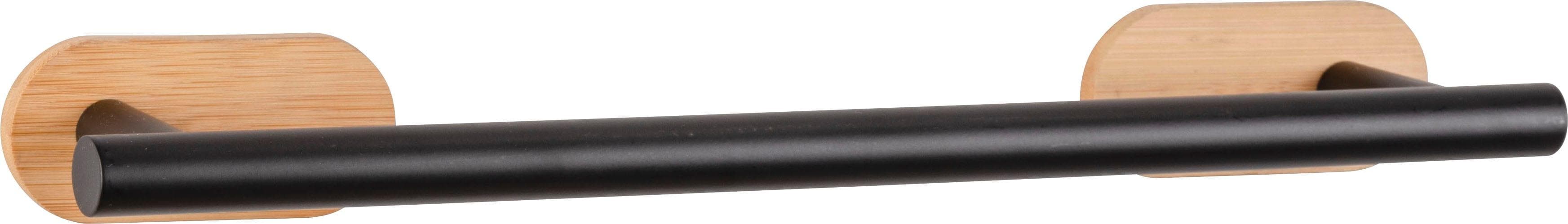 WENKO Handtuchstange Turbo-Loc Orea Schwarz Bambus 40 cm
