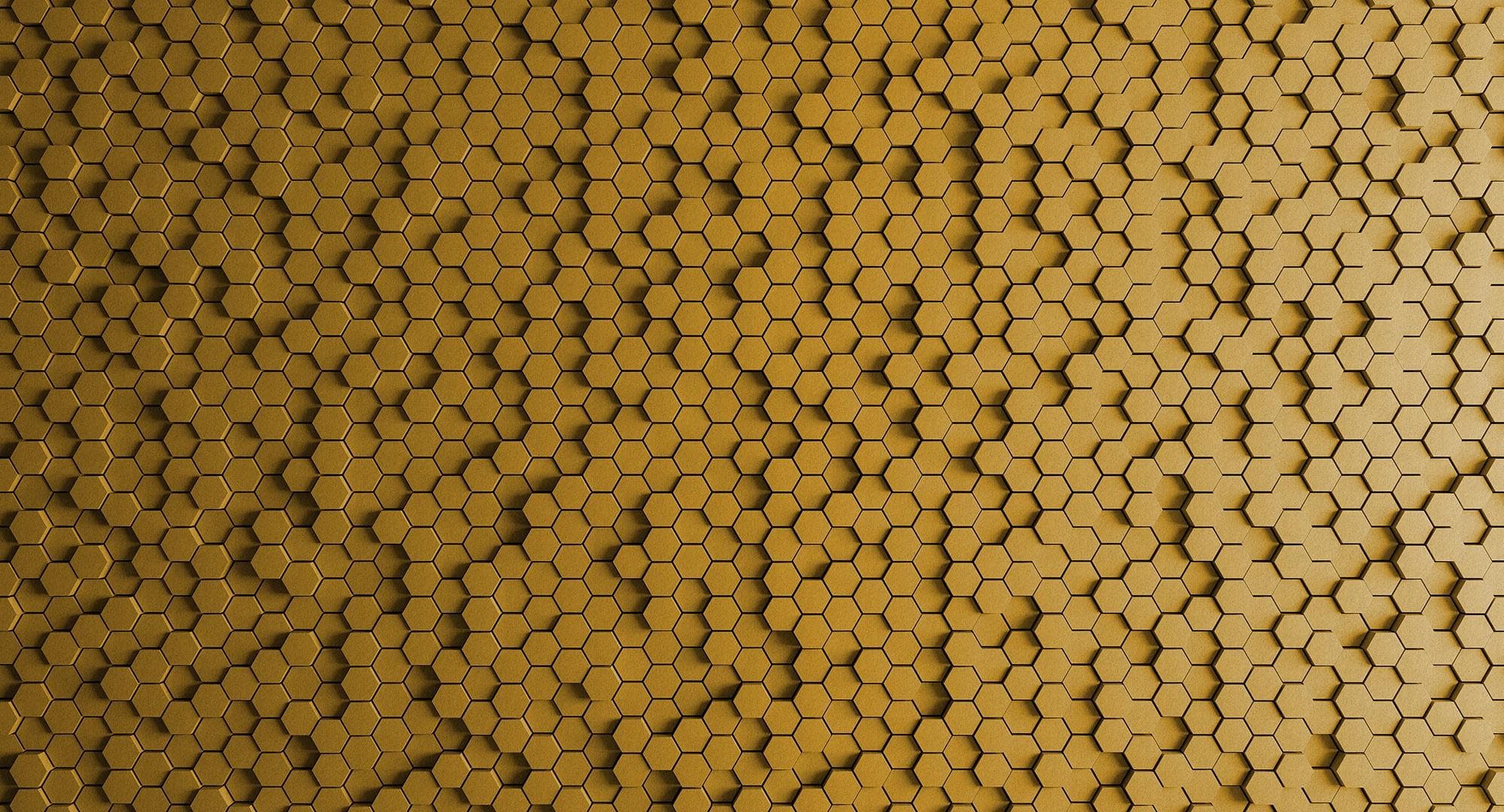 Livingwalls Fototapete Walls by Patel Honeycomb 1 Gelb