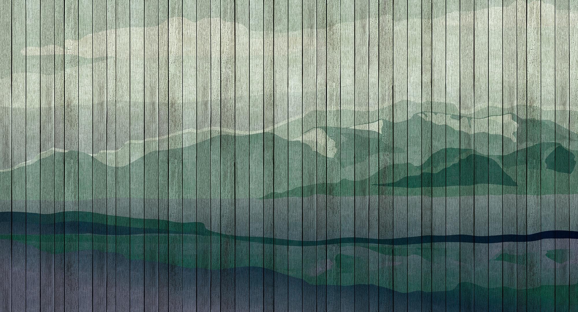 Fototapete Livingwalls Walls by Patel Mountains 3 Blau Vlies