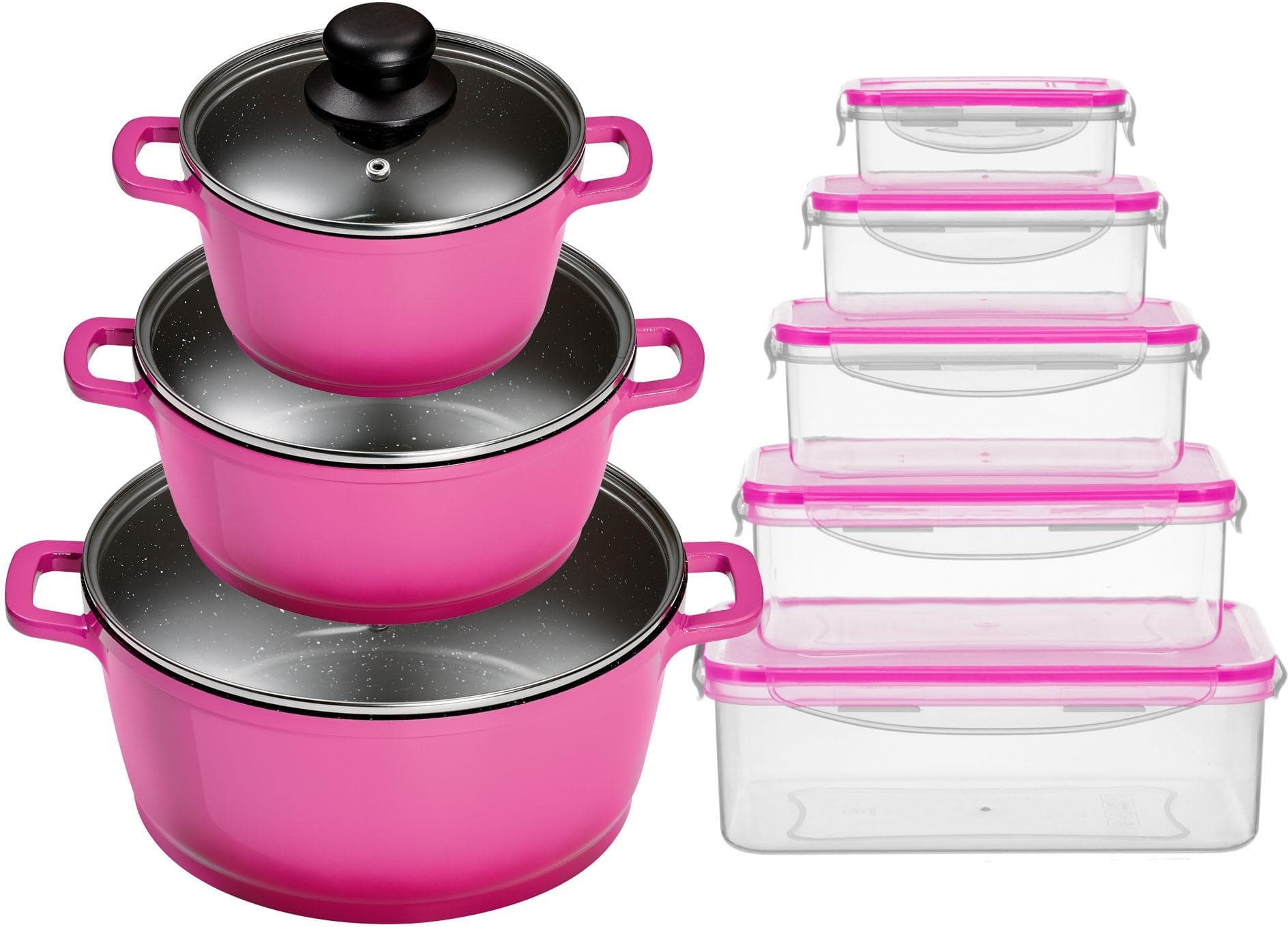 KING Topf-Set ALUGUSS Violett Induktion Keramikantihaftbeschichtung