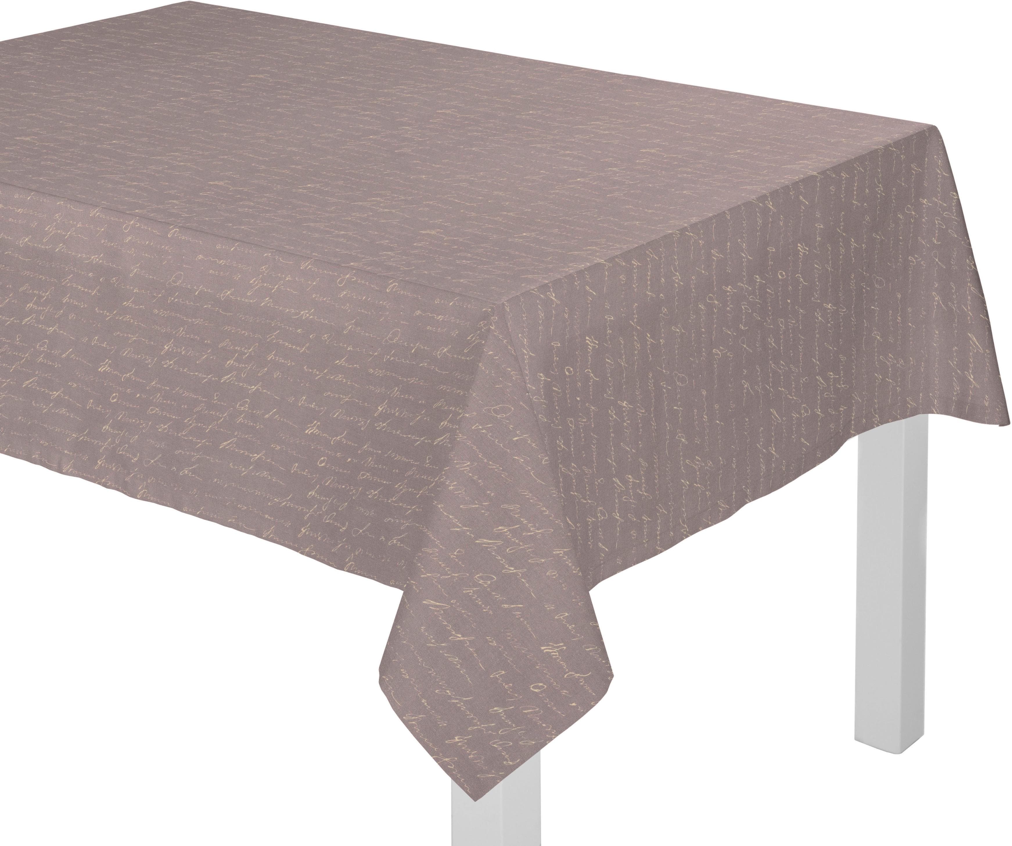 Tischdecke ADAM Scribble Lila Bio-Baumwolle Leinen