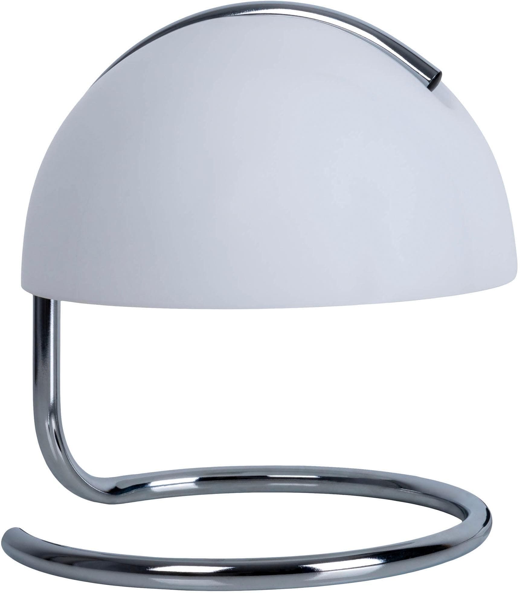 NÄVE Tischleuchte Burano Weiß Retro Metall Glas E27