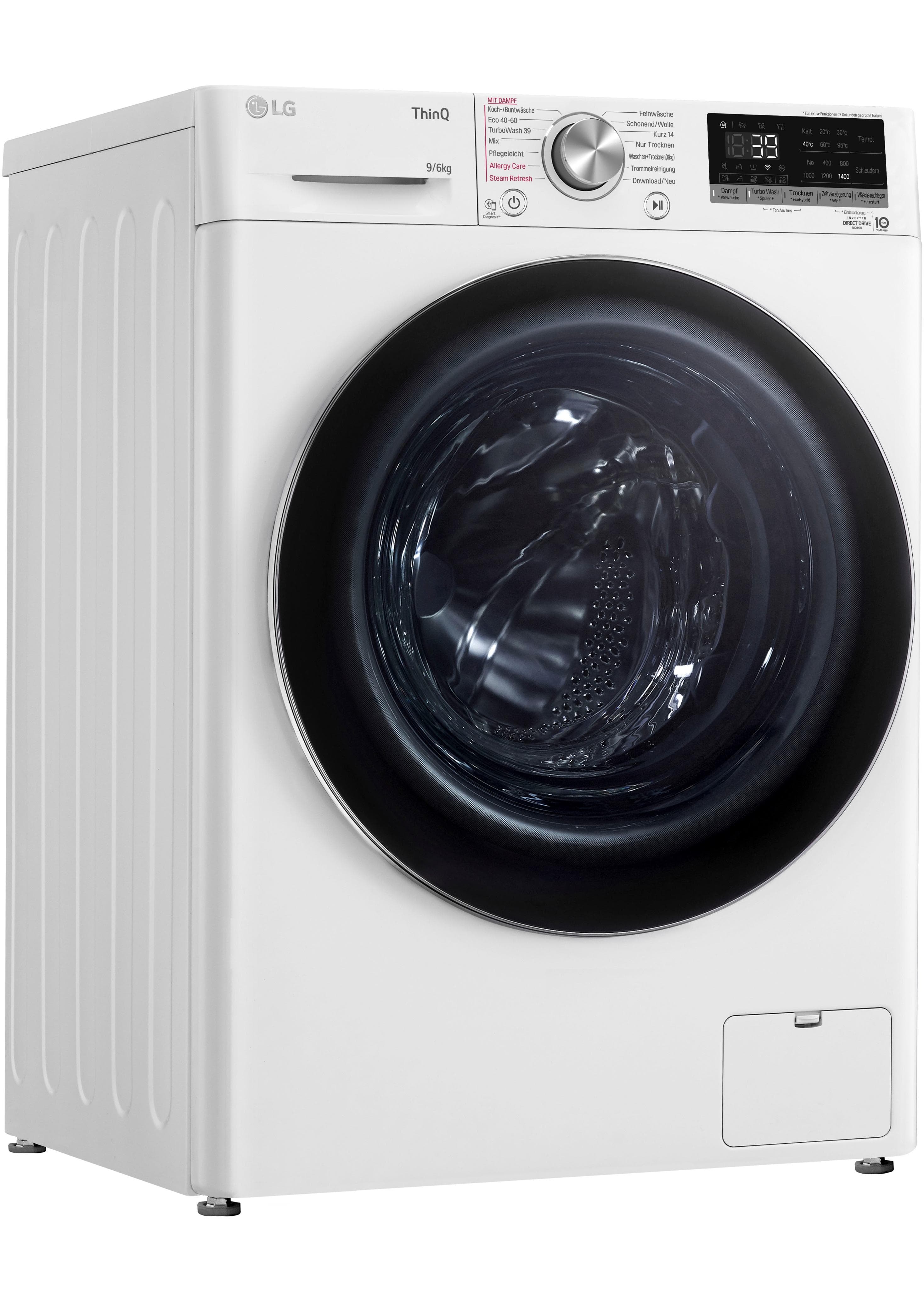 LG Waschtrockner V7WD96H1A TurboWash Weiß