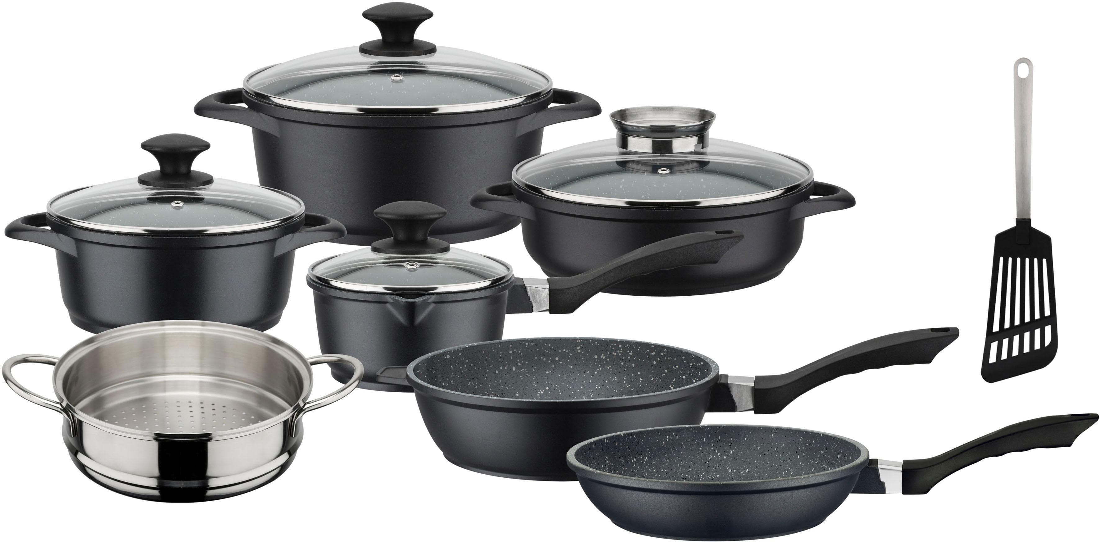 GSW Topf-Set Gourmet Granit schwarz Induktion