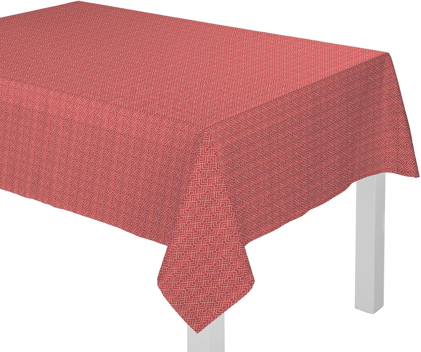 Tischdecke ADAM Graphic Ventus rund 145 cm rot Bio-Baumwolle