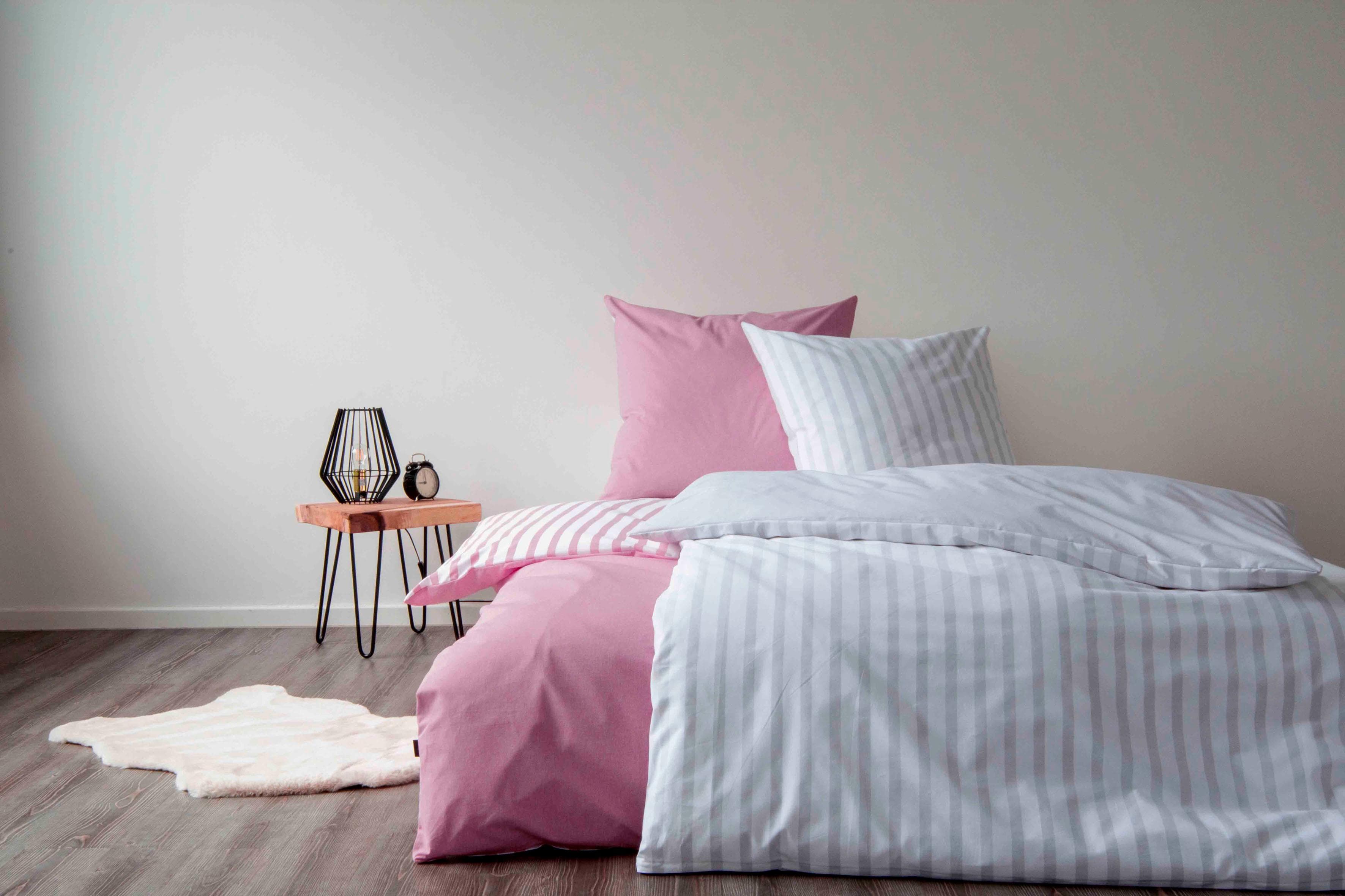 SETEX Wendebettwäsche Set Lila Baumwolle 155x220cm