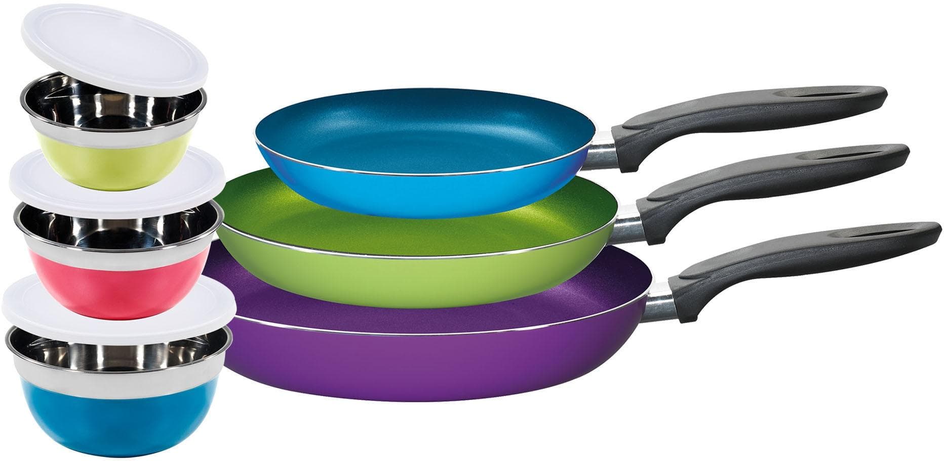 King Pfannenset "Küchenstart" Bunt Keramikbeschichtung