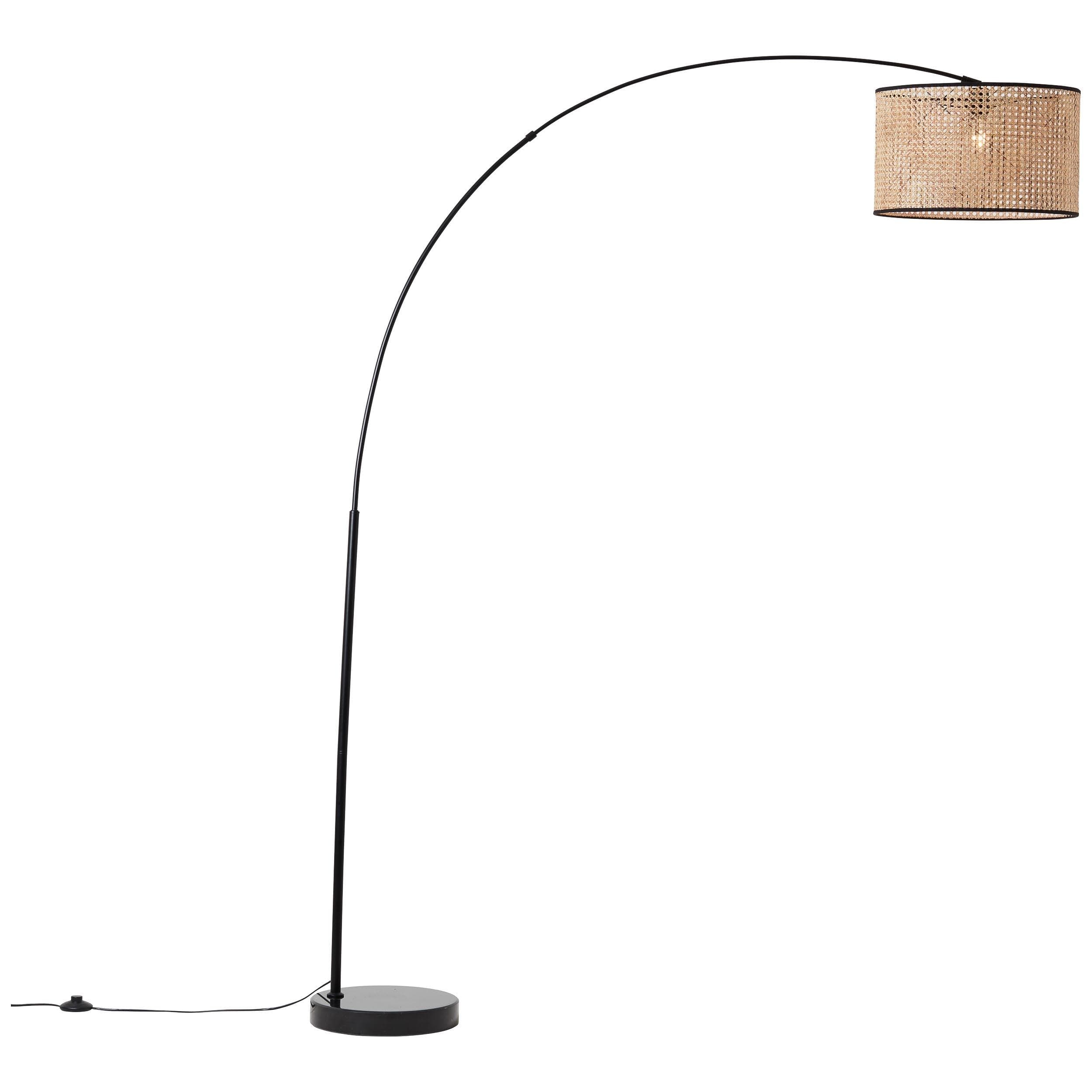 BRILLIANT Bogenlampe Wiley Schwarz Holz Hell