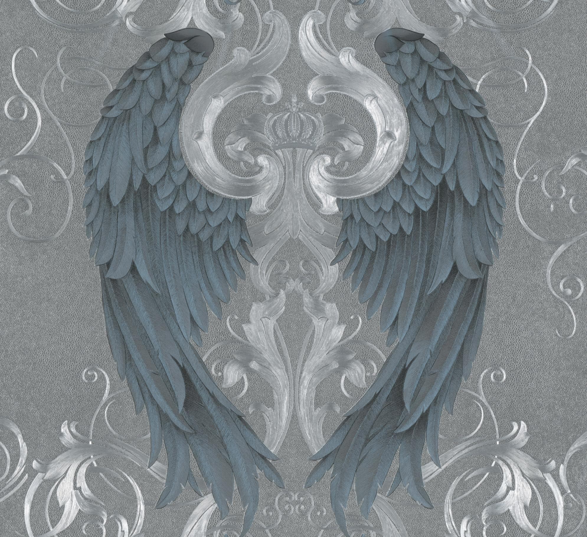 Vliestapete GLÖÖCKLER Silber-Lila-Blau Ornamental Modern