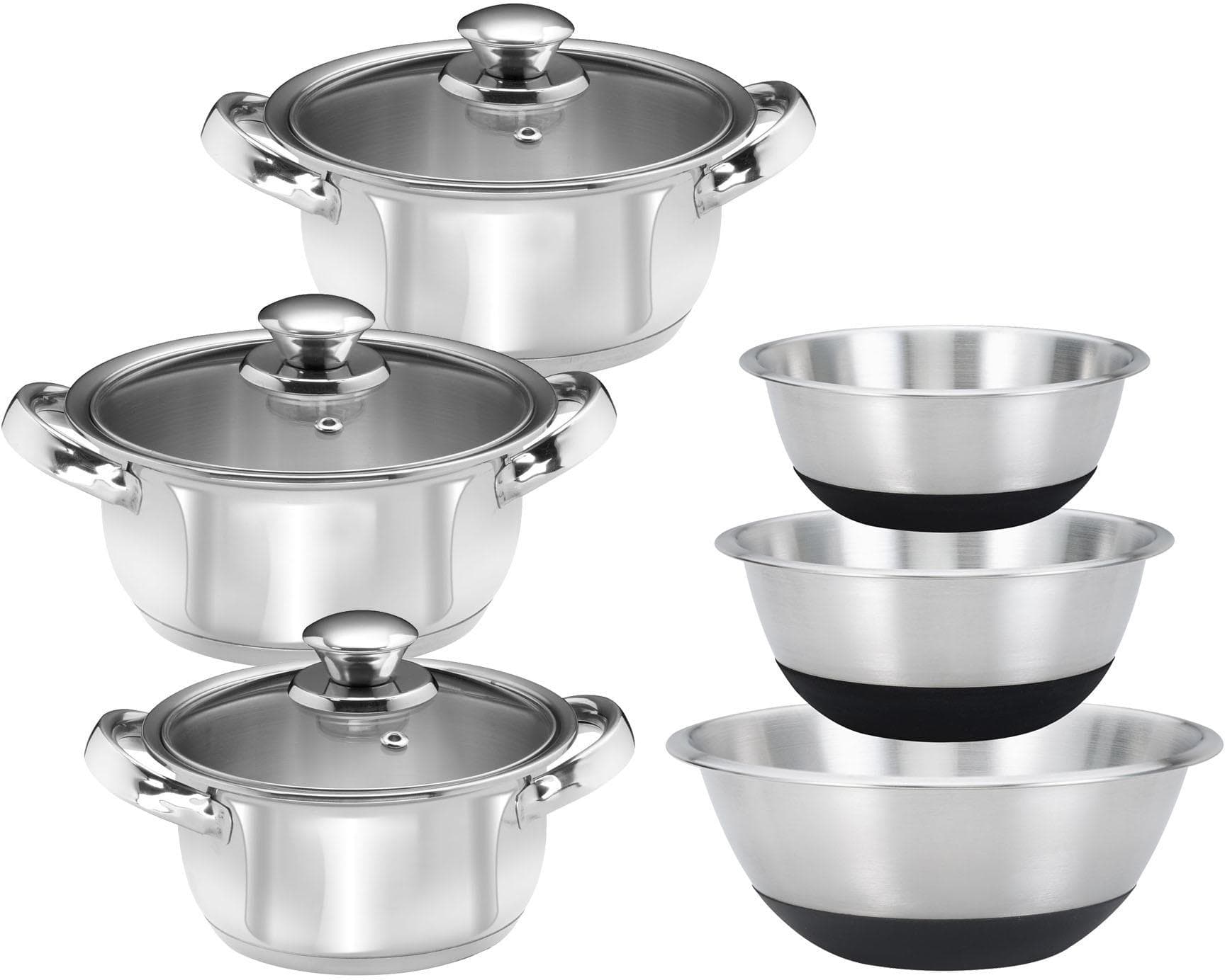 Topf-Set KING Edelstahl Silber Induktion