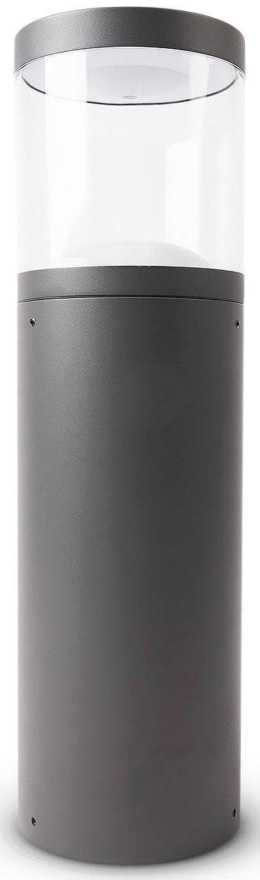 Pollerleuchte aus Metall, grau, Ø 14,7 cm, H 90 cm