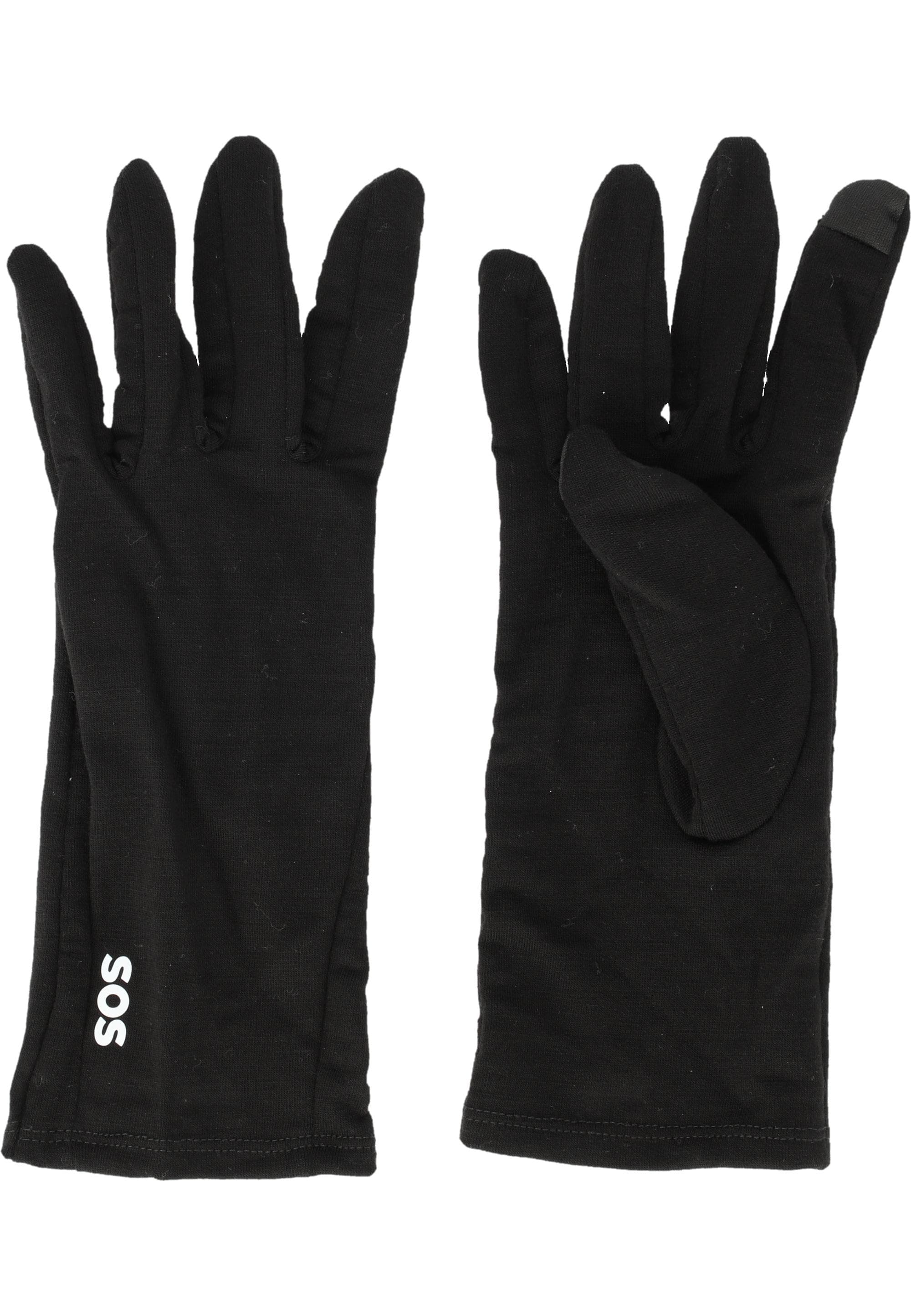 Skihandschuhe SOS "Lofoten" Damen Gr. 7 Schwarz mit temperaturregulierender Merinowolle