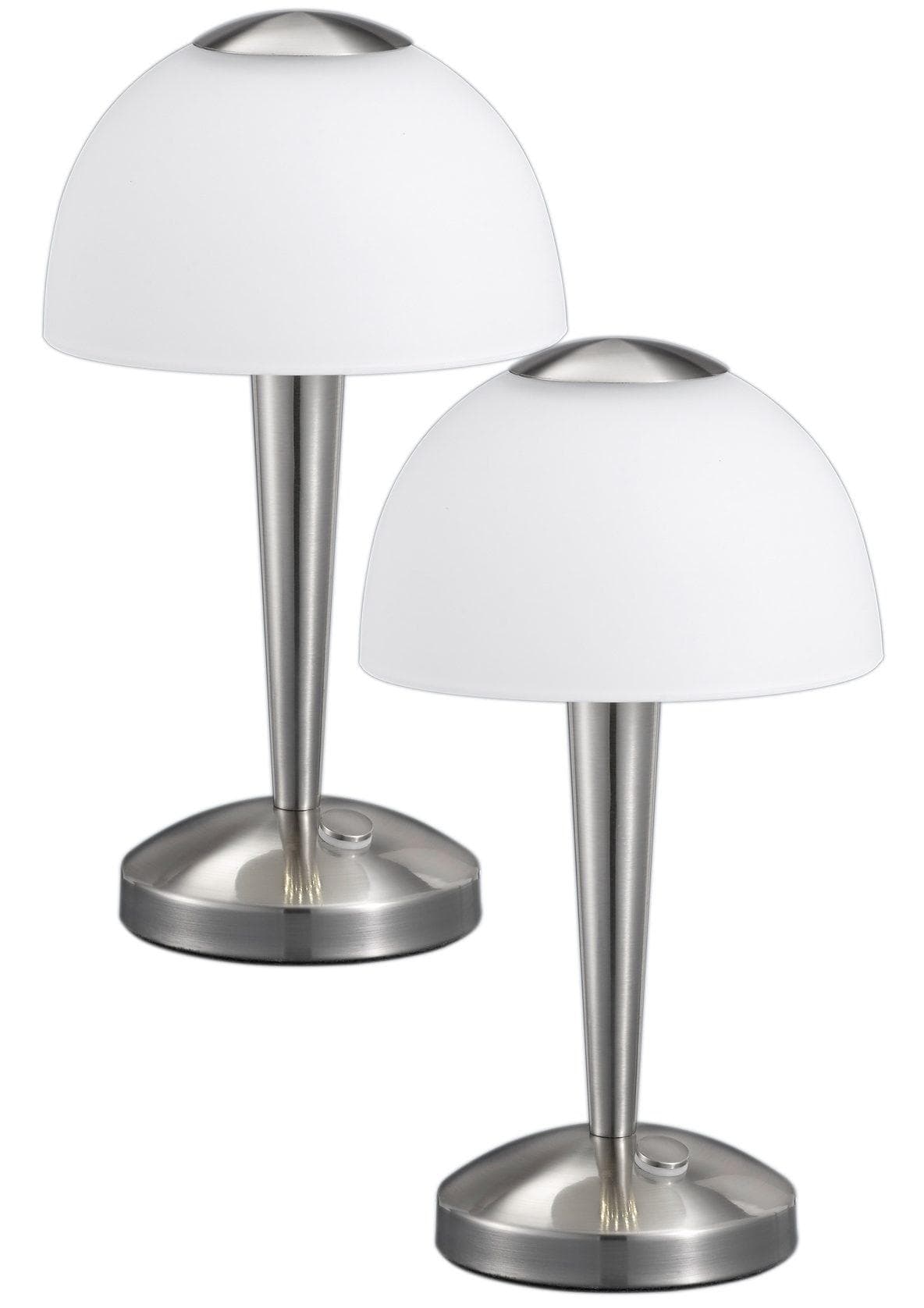 TRIO LED-Tischleuchte Weiß Nickelfarben 2er Set
