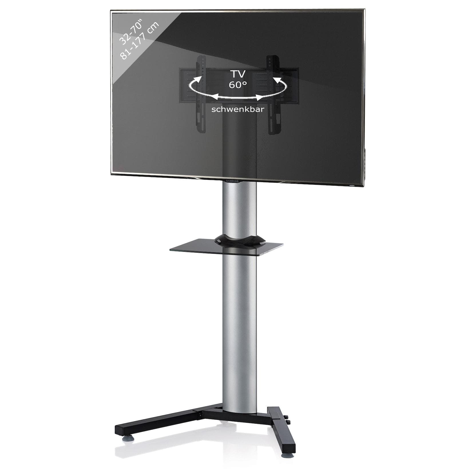 VCM TV Standfuß mit Zwischenboden 26-70 Zoll VESA bis max. 600x400
