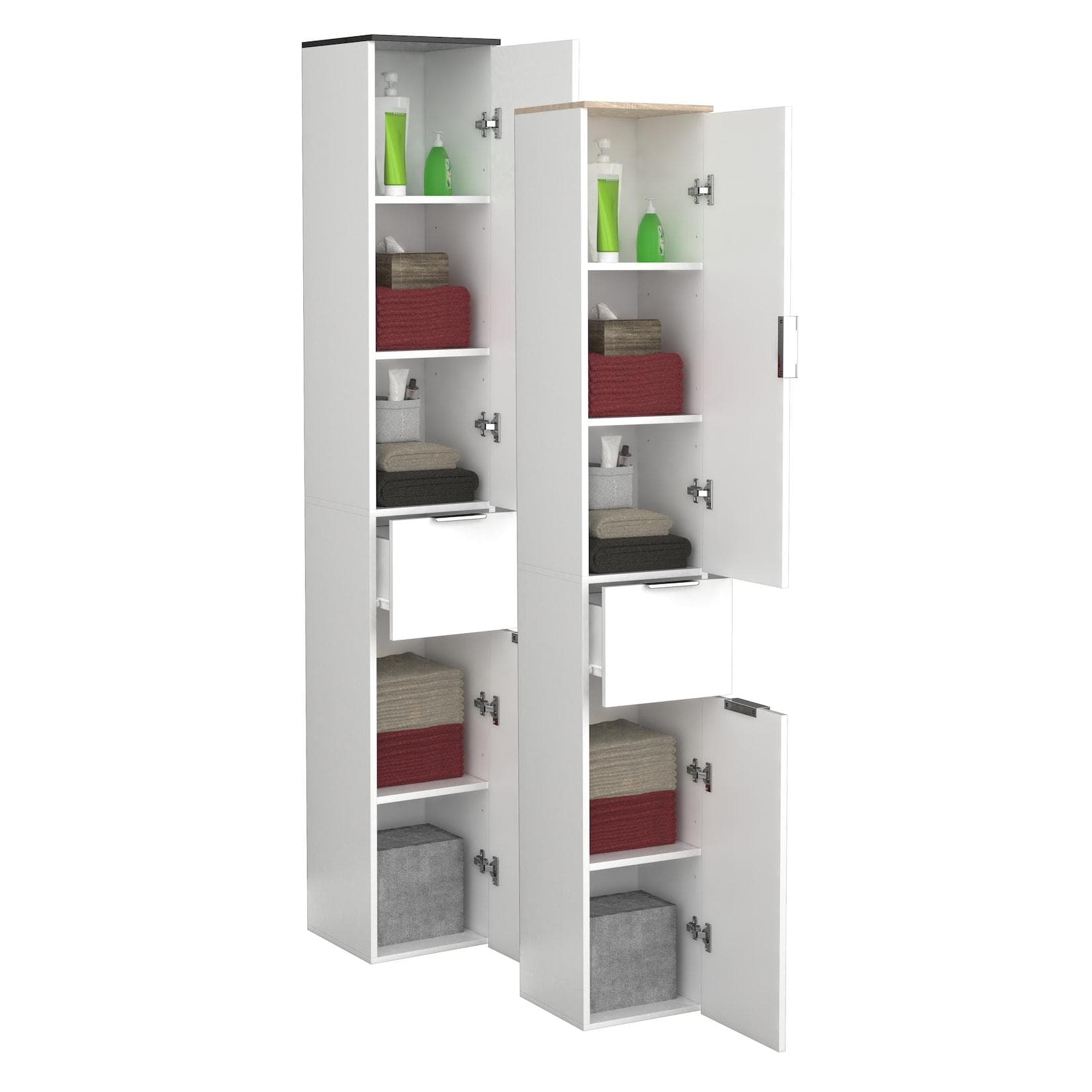 VCM Holz Badezimmerschrank Badmöbel Stand Badschrank Hochschrank Donali