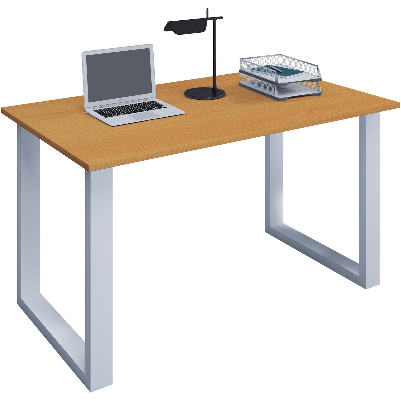 VCM Holz Schreibtisch Computertisch Metallfüße