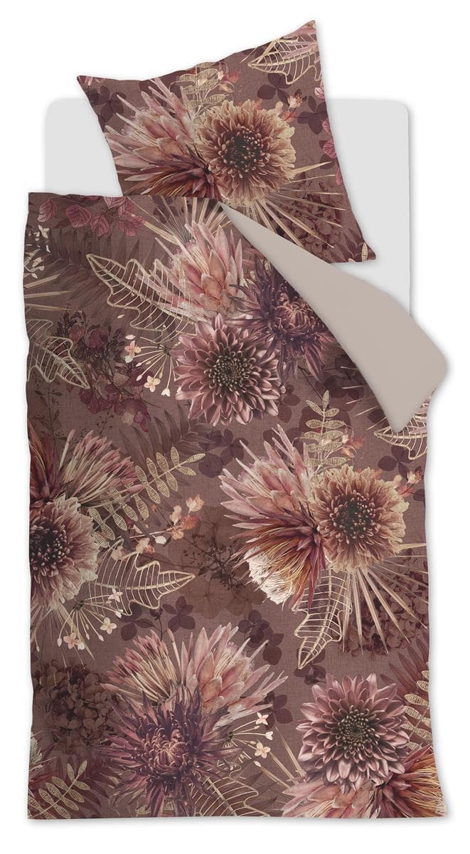 Bettwäsche PROTEA Blumen Terrakotta 100% Baumwolle