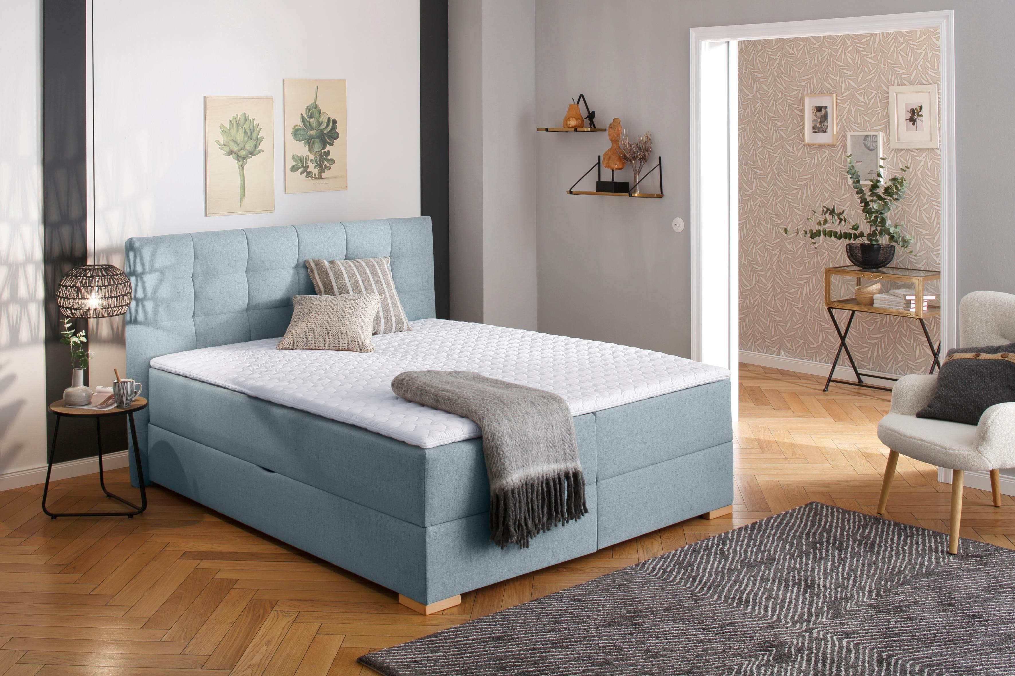 Boxbett HOME AFFAIRE Olivet mit Bettkasten Blau
