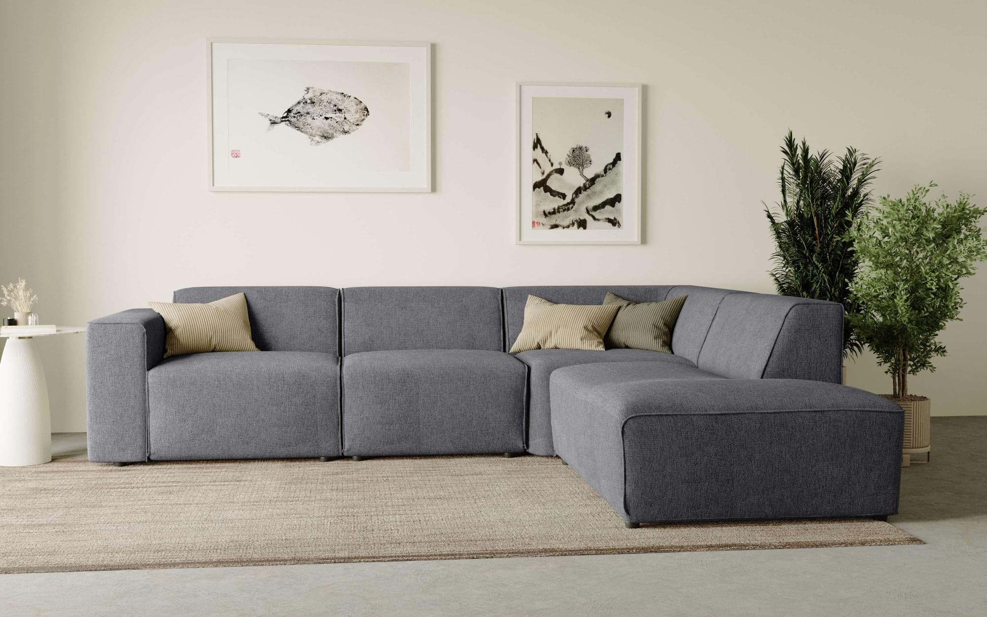 HOME AFFAIRE Ecksofa Noord L-Form Anthrazit 282 cm