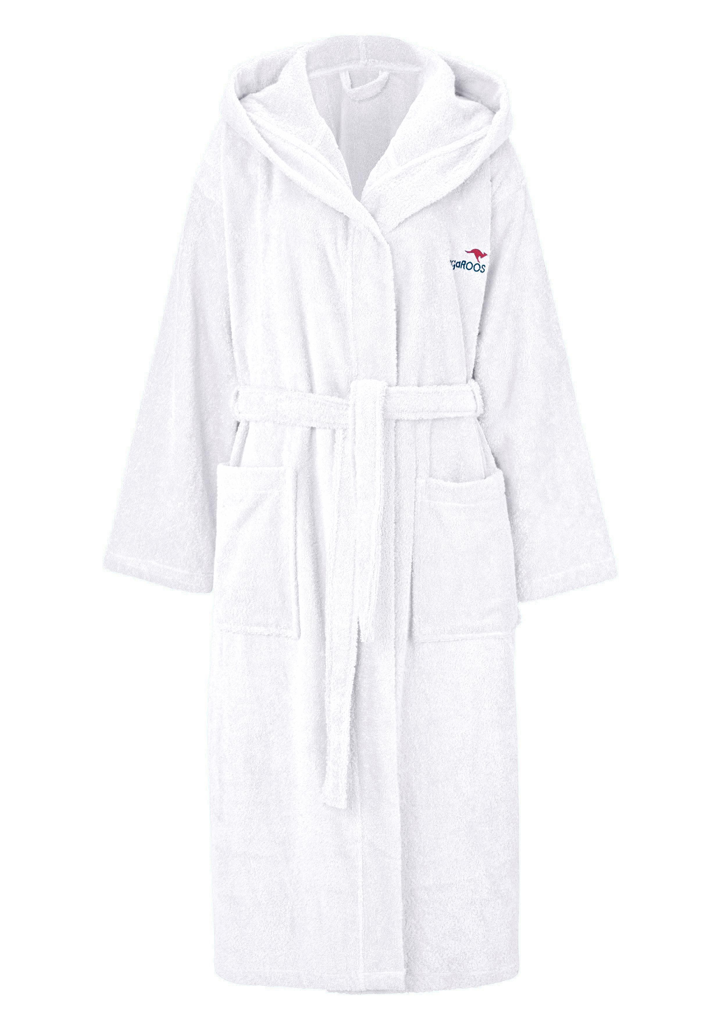KANGAROOS Unisex-Bademantel Cassidy weiß Walkfrottee Gr. M