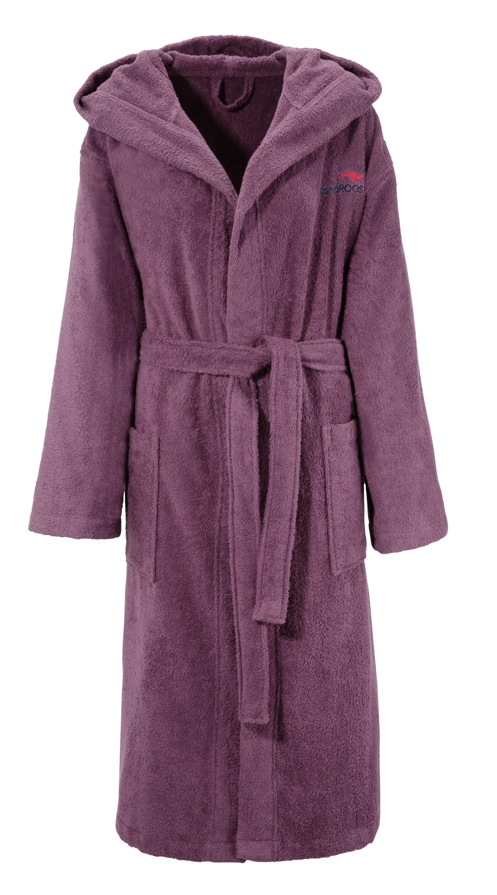 Unisex-Bademantel KANGAROOS Cassidy Lila 100% Baumwolle Walkfrottee