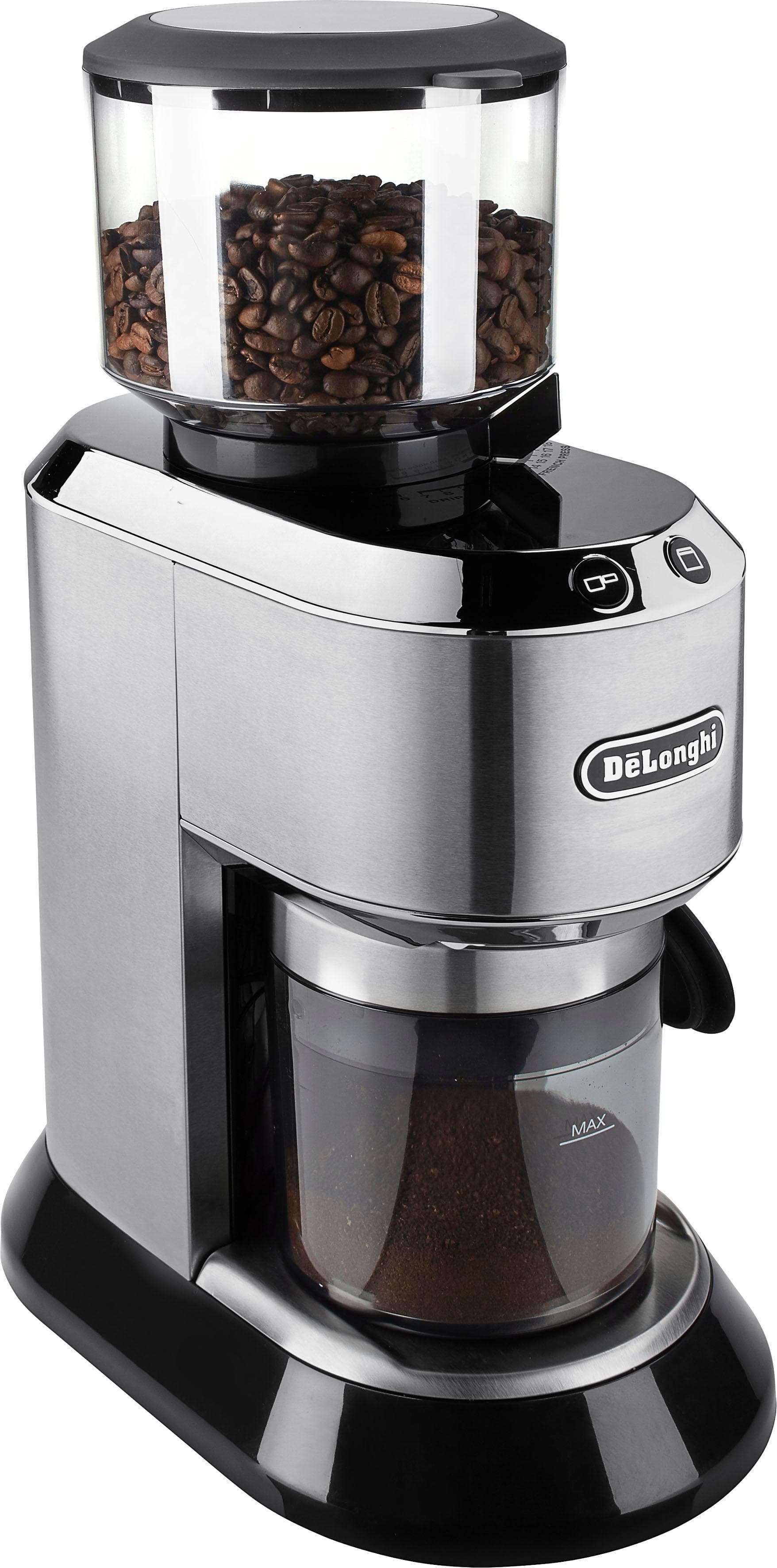 De'Longhi Kaffeemühle Dedica KG520.M Silber Kegelmahlwerk