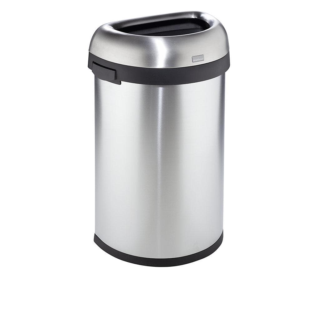 simplehuman Offener Abfalleimer 60l Edelstahl Halbrund