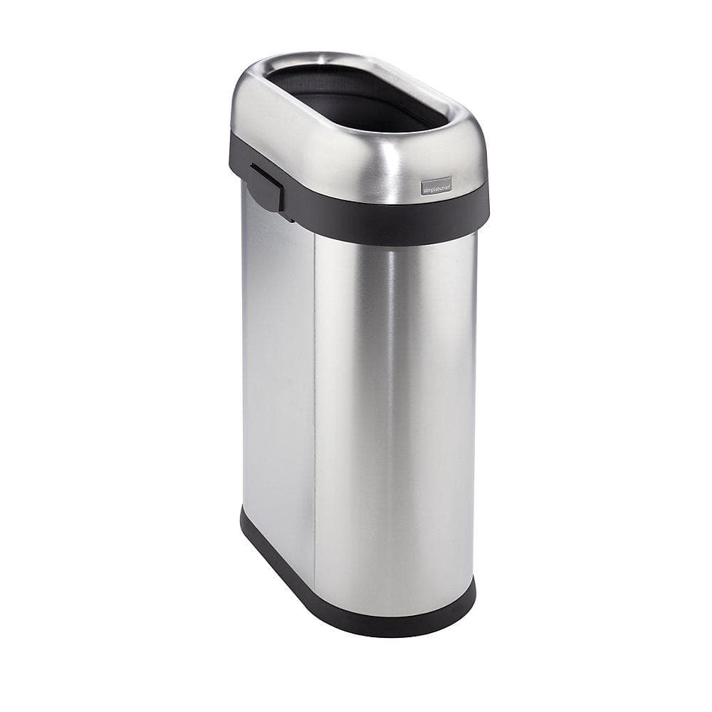 simplehuman Offener Abfalleimer Oval Edelstahl 50 Liter