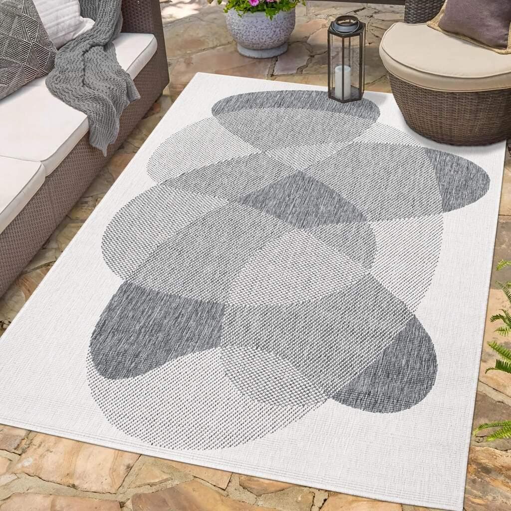 Carpet City DuoRug Outdoorteppich Grau Wendeteppich