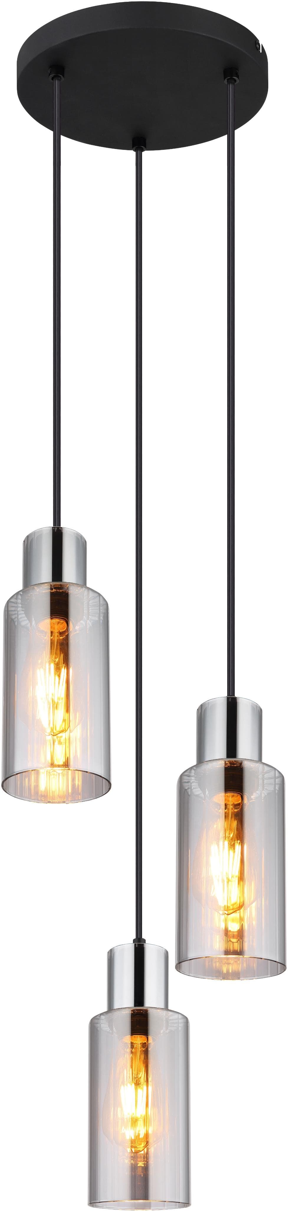 GLOBO LIGHTING Hängeleuchte LIDARIA Schwarz Metall Glas