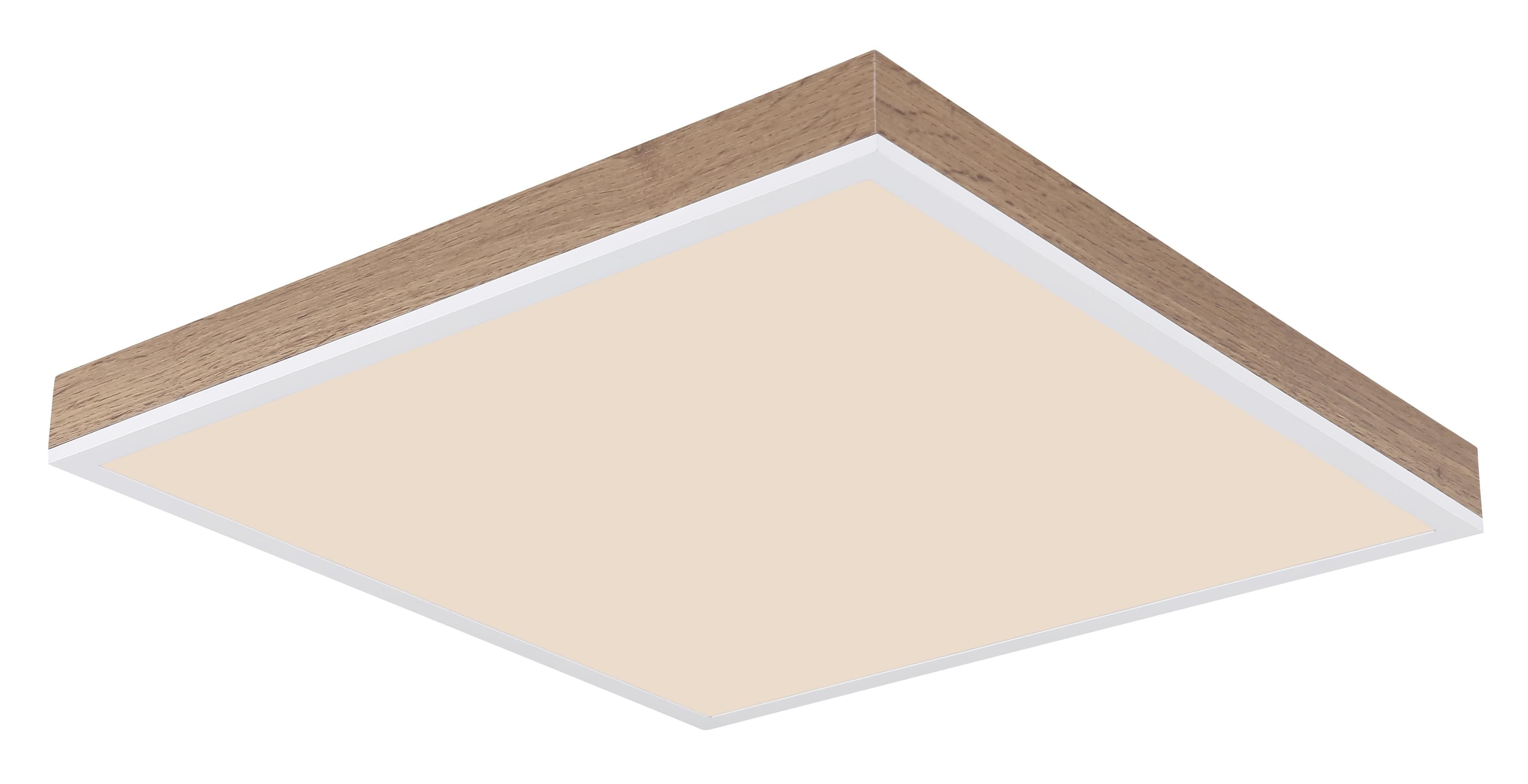 GLOBO LIGHTING LED Deckenleuchte DORO Weiß Holzoptik Quadratisch