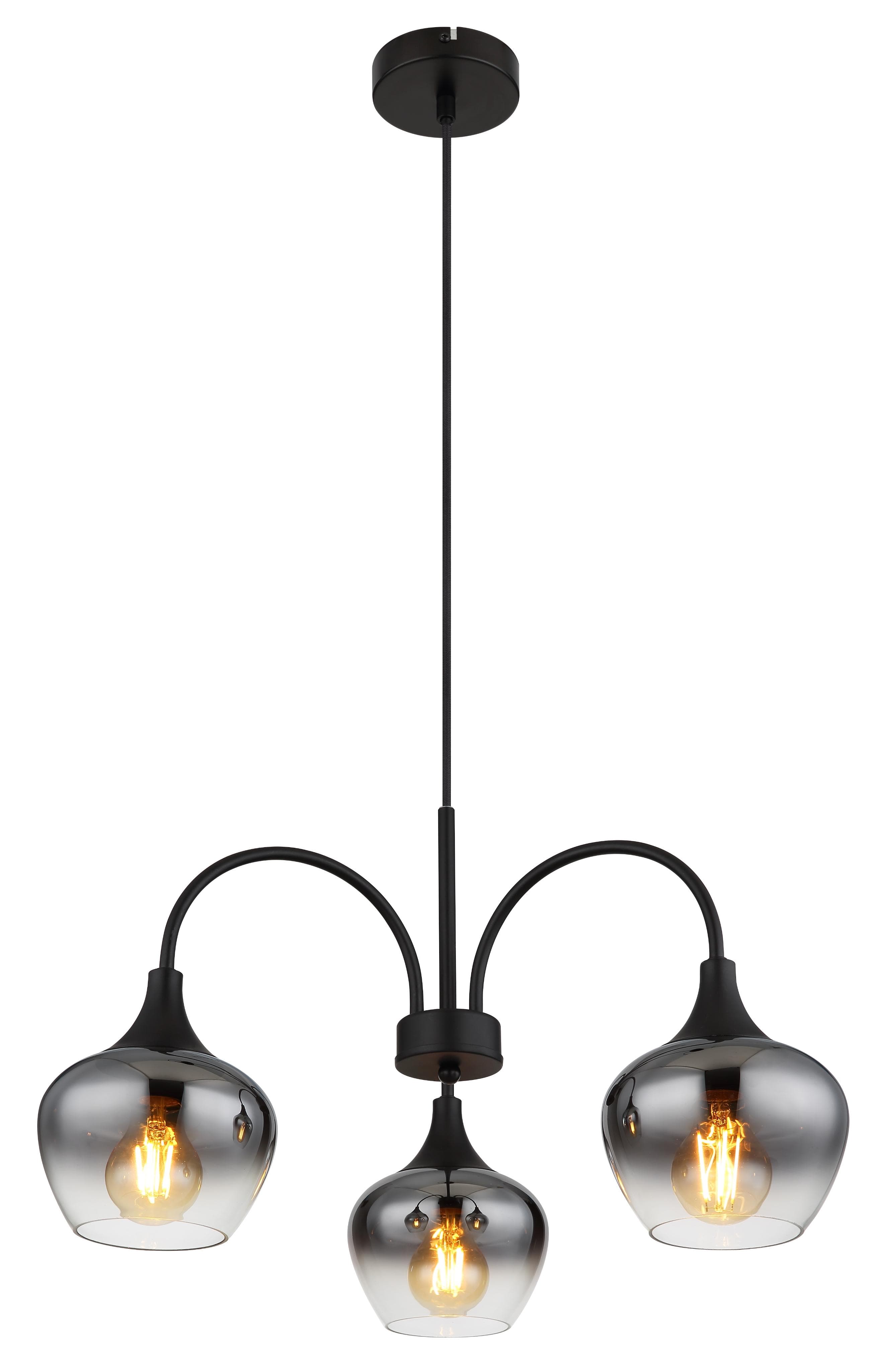 GLOBO LIGHTING Hängeleuchte MAXY Schwarz Rauchglas