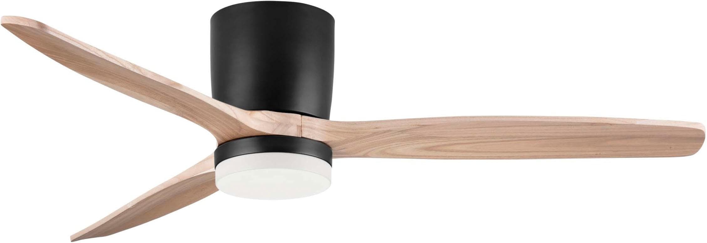 NOVA LUCE Deckenleuchte ALOA Schwarz Holz Ventilator 132 cm