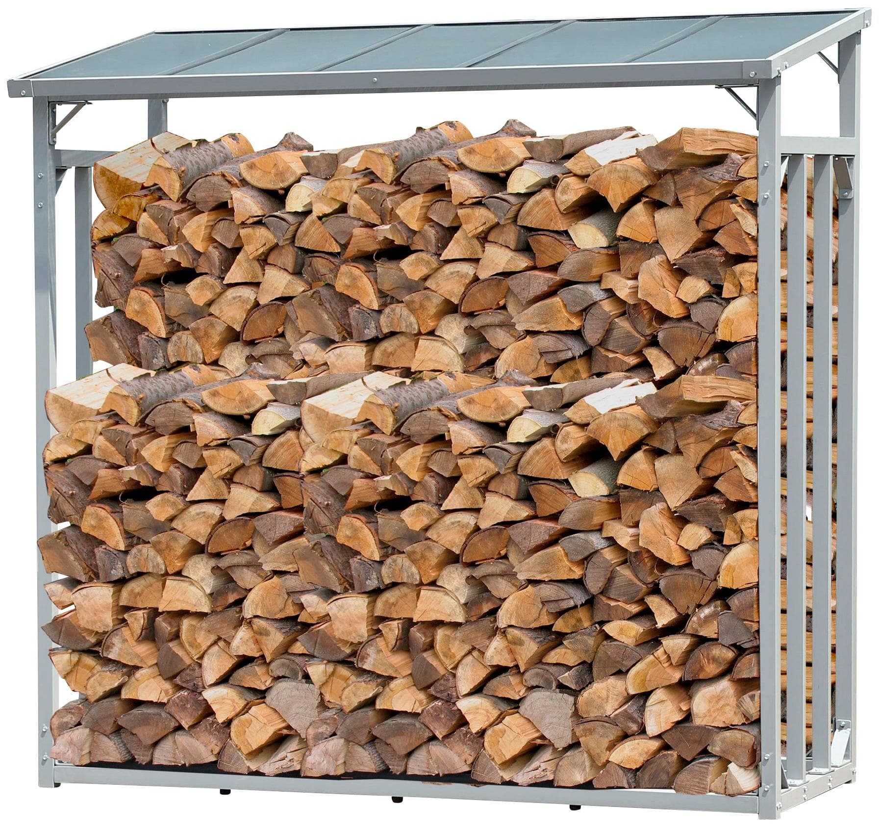 Kaminholzregal QUICK STAR Grau Aluminium Polycarbonat Kaminholzlager