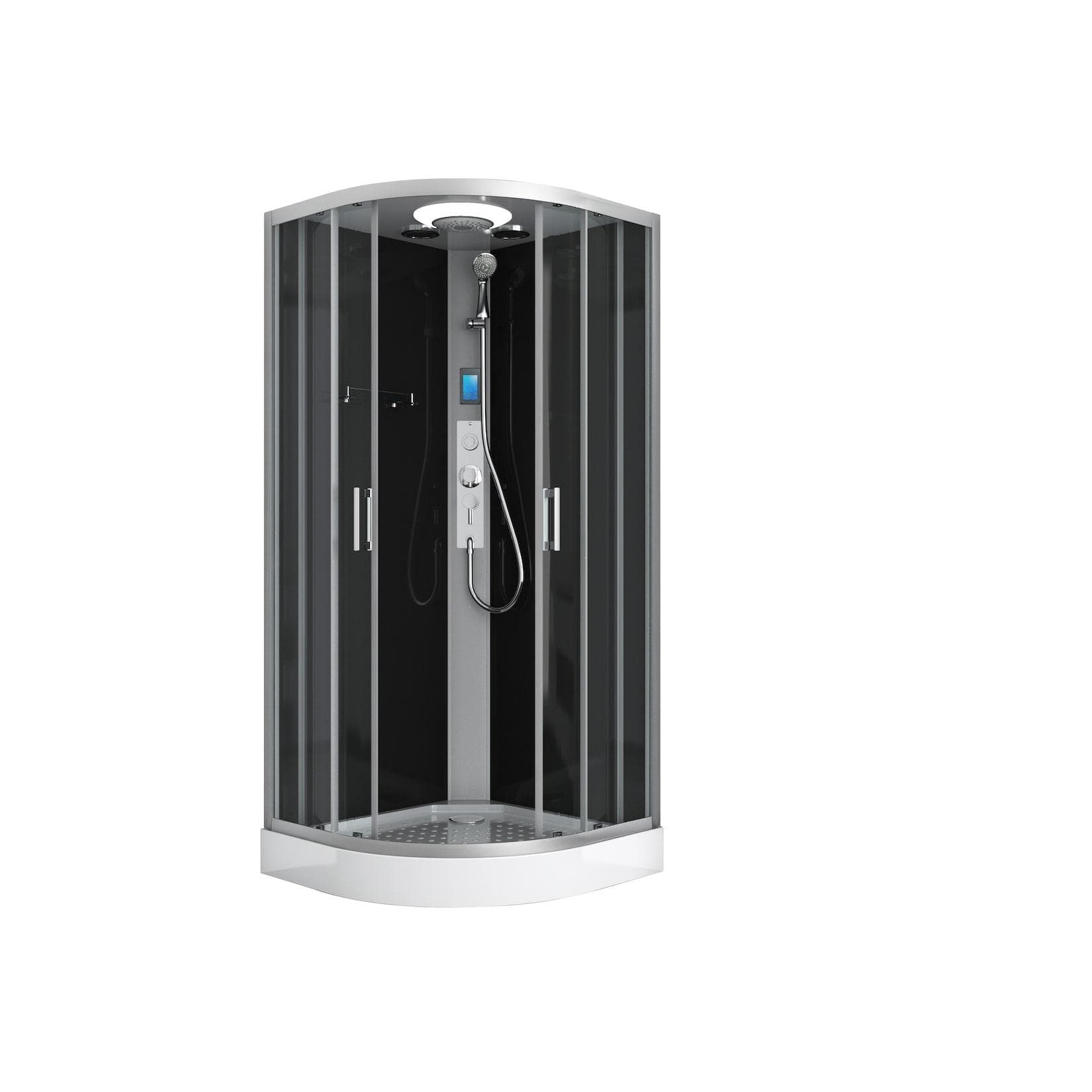 SANOTECHNIK Austin Komplettdusche Schwarz mit LED & Bluetooth