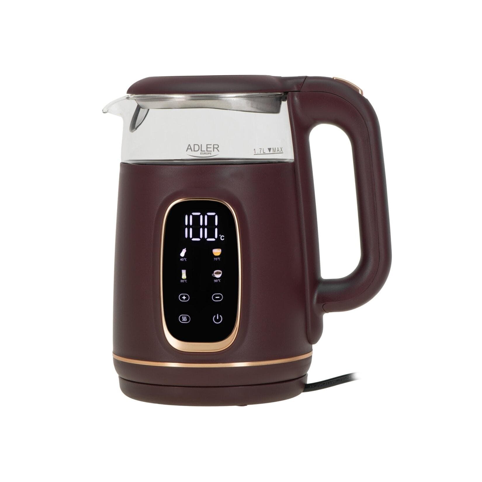 Adler AD 1305 BUG Wasserkocher 2200 W 5 Temperaturstufen 360° Sockel