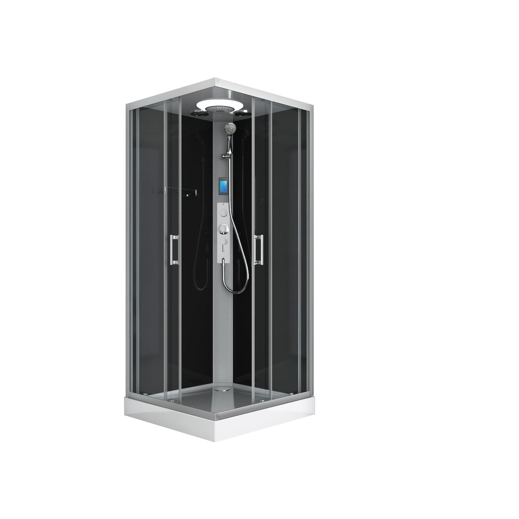 Sanotechnik Komplettduschkabine Miami Chrom mit Bluetooth, Radio und LED-Beleuchtung