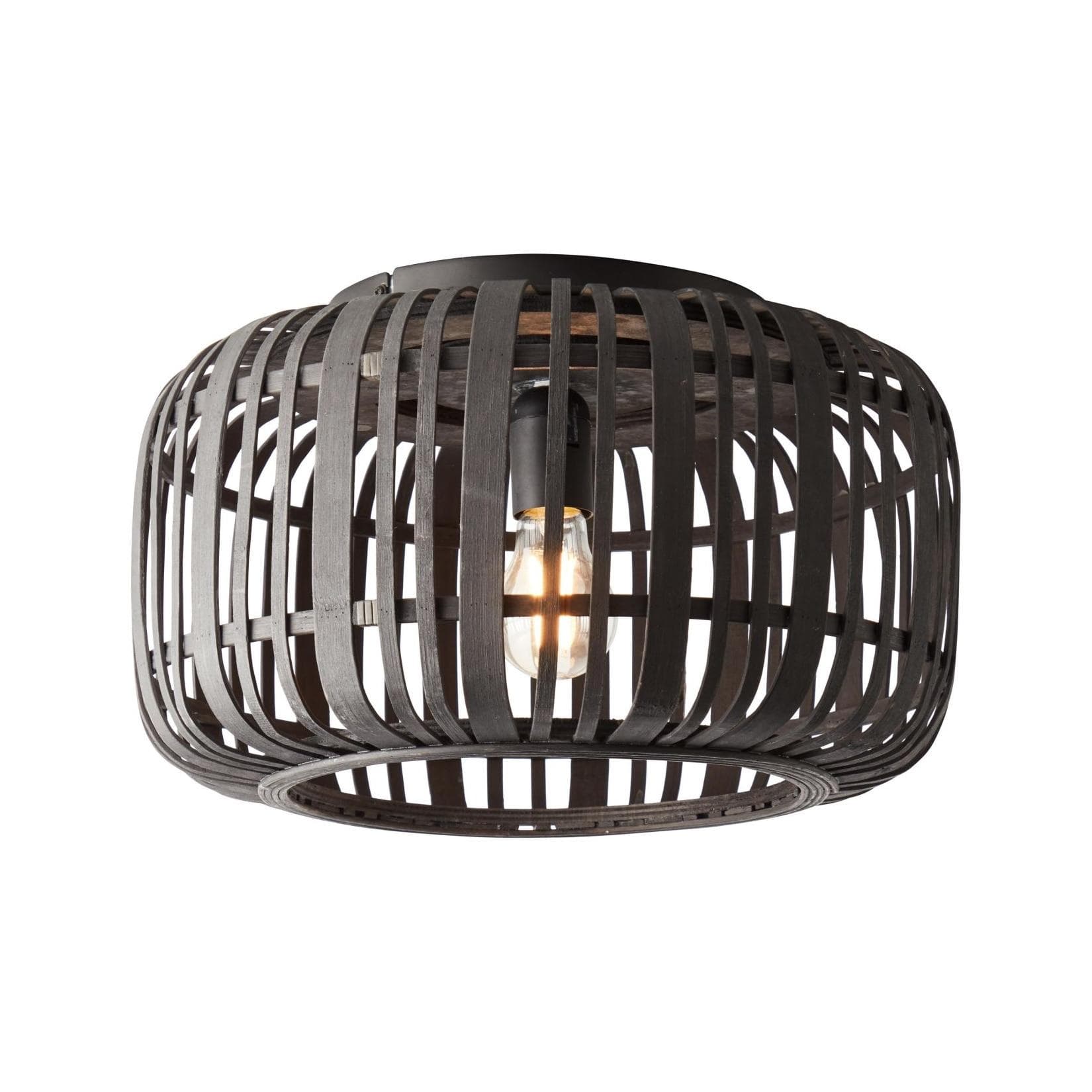 BRILLIANT Woodrow Deckenleuchte Bambus Schwarz/Braun