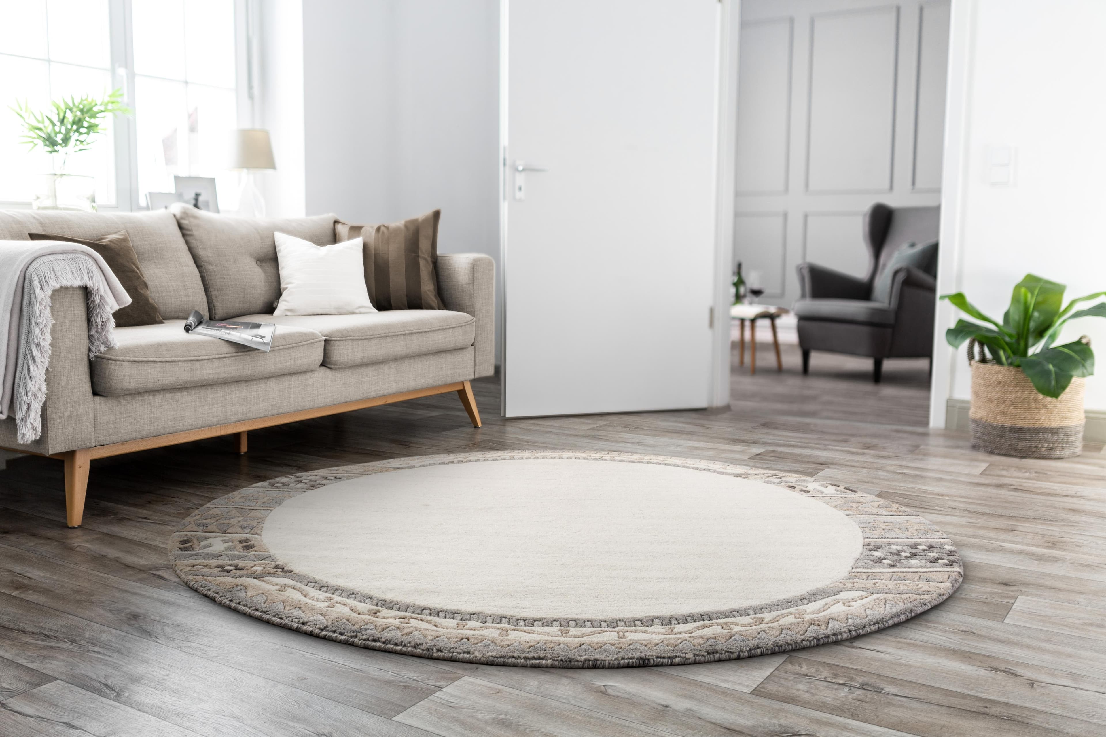 THEKO Wollteppich Royal Natur Beige Handgetuftet