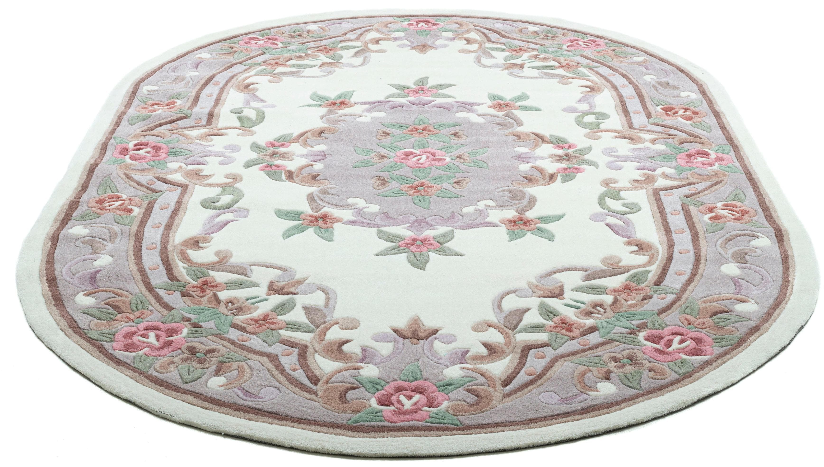 Teppich THEKO Ming Beige Floral Aubusson Design