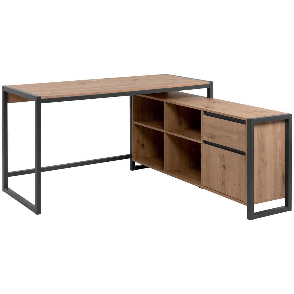 Mid.you Eckschreibtisch Anthrazit Eiche Artisan Holzwerkstoff